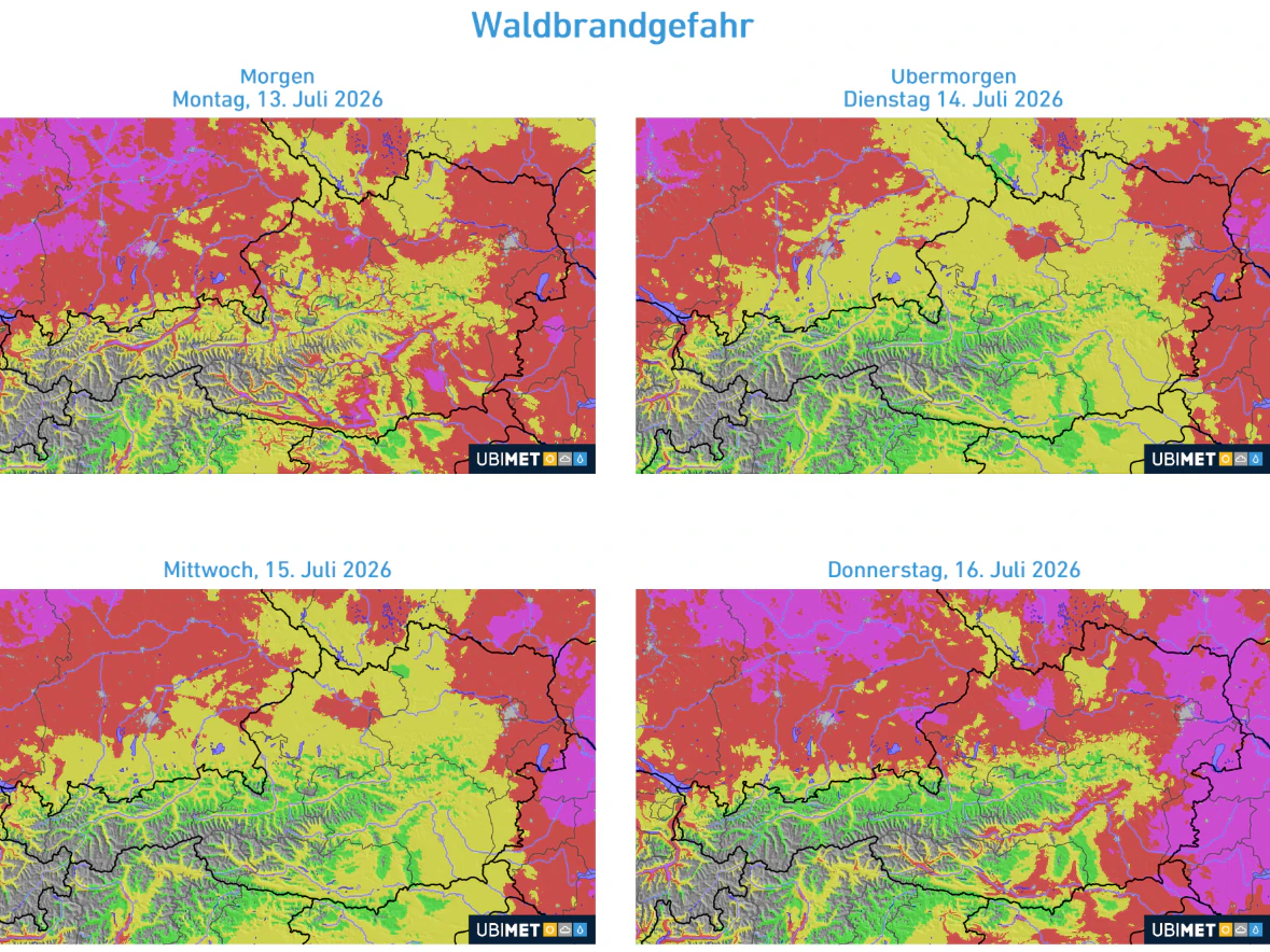 Waldbrandgefahr in Österreich
