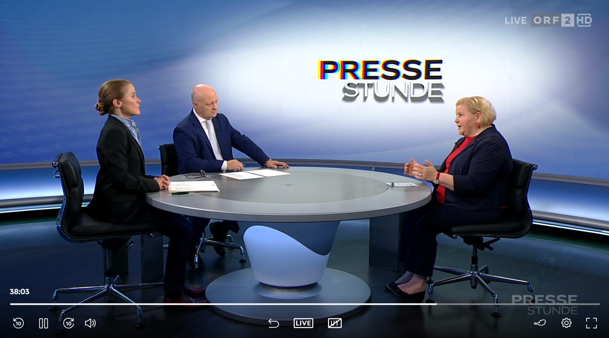 Sozialminister Korinna Schumann (SPÖ) war am Sonntag zu Gast in der ORF-Pressestunde.