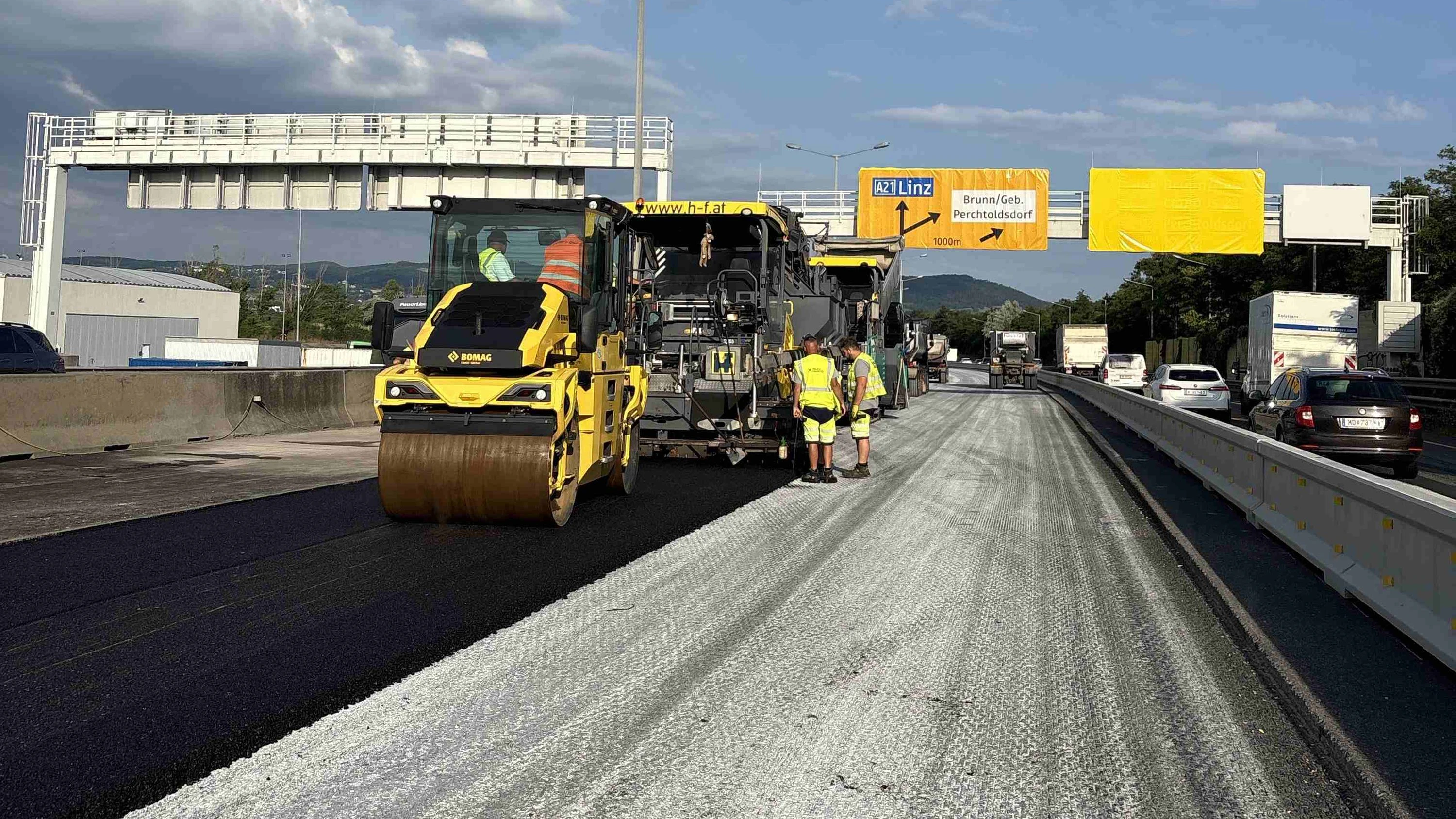 Sanierungsarbeiten auf der A21