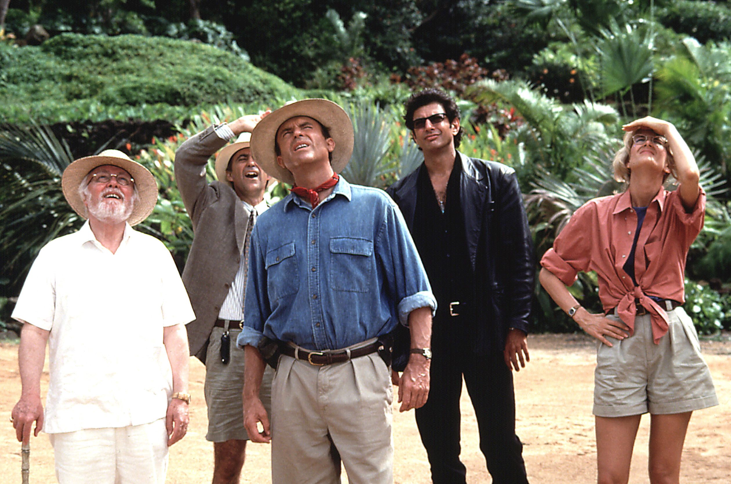 Richard Attenborough, Martin Ferrero, Sam Neill, Jeff Goldblum, Laura Dern im Blockbuster 