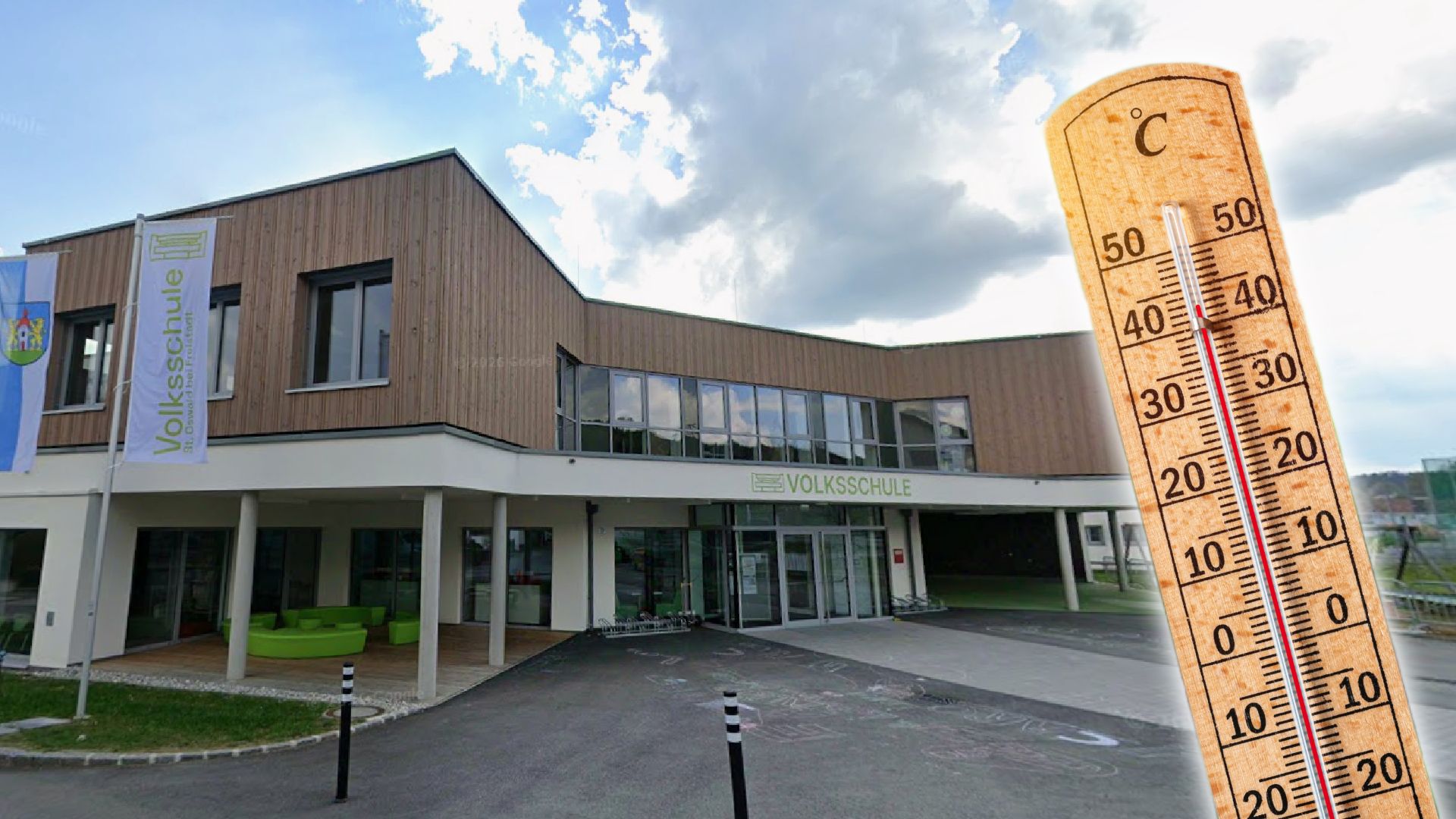 Die Volksschule in St. Oswald bei Freistadt wurde so umgebaut, dass es im Sommer kühler ist. (Symbolbild)
