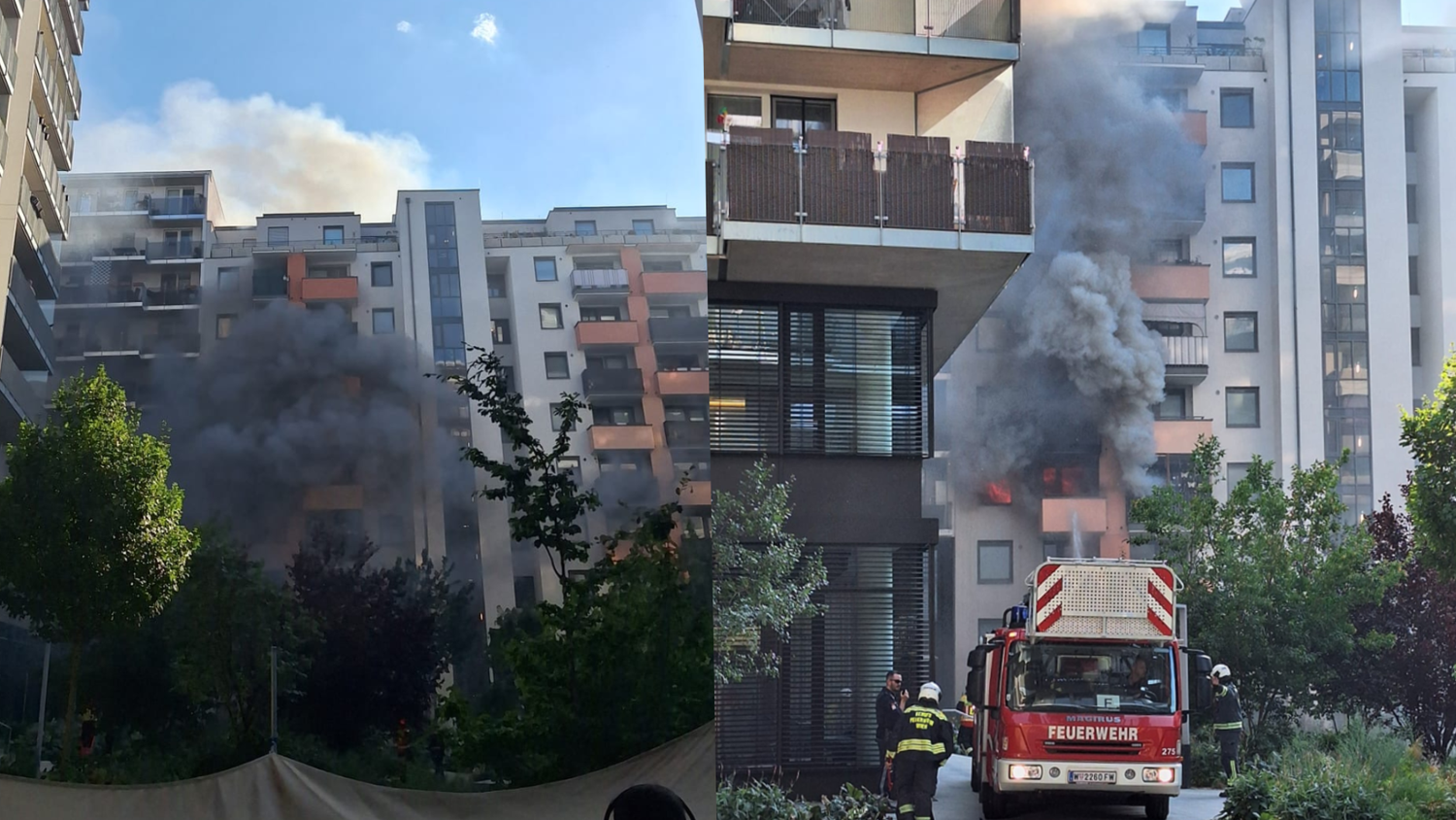 Großbrand in Wien-Meidling am Montag.