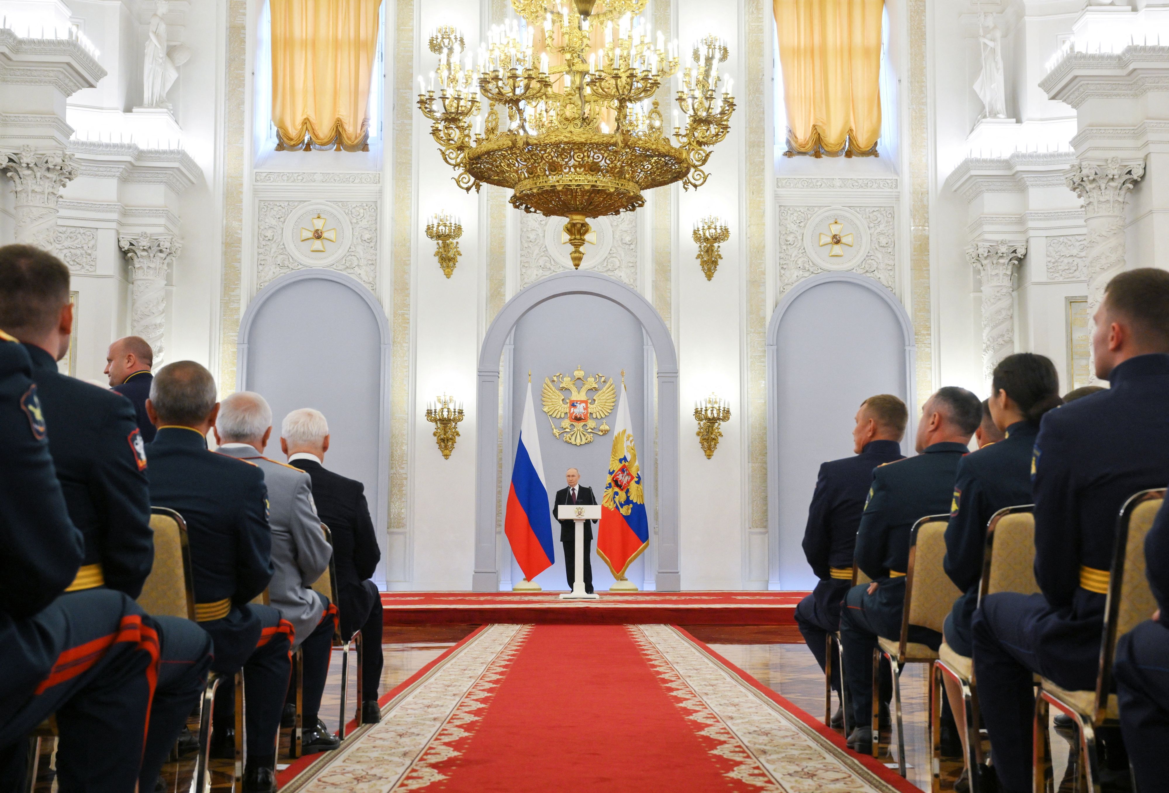 Der russische Präsident Wladimir Putin bei einer Rede am 23. Juni 2026 in Moskau.