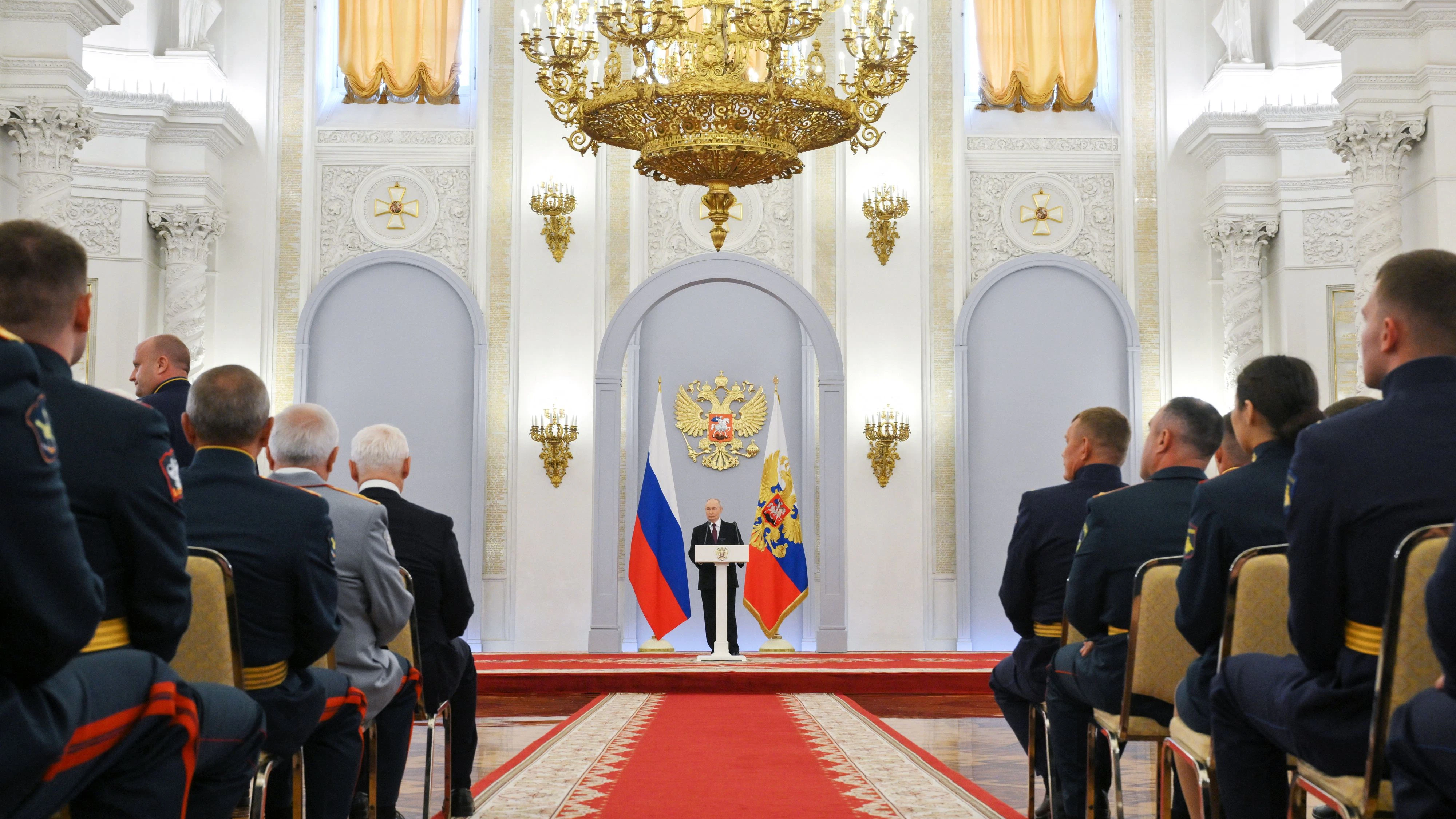 Der russische Präsident Wladimir Putin bei einer Rede am 23. Juni 2026 in Moskau.