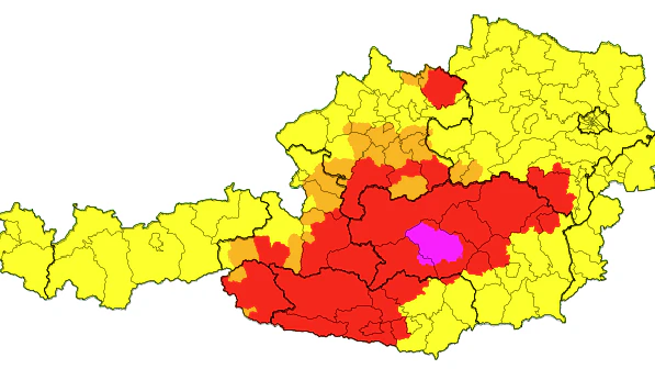 Die Unwetter-Warnkarte für 15 Uhr.