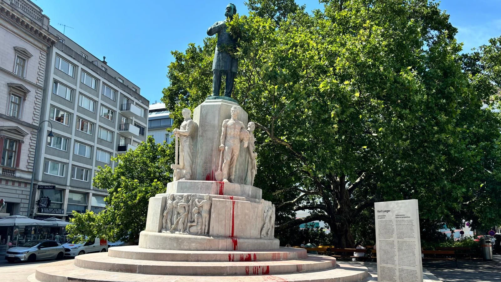 Lueger-Denkmal schon wieder beschmiert