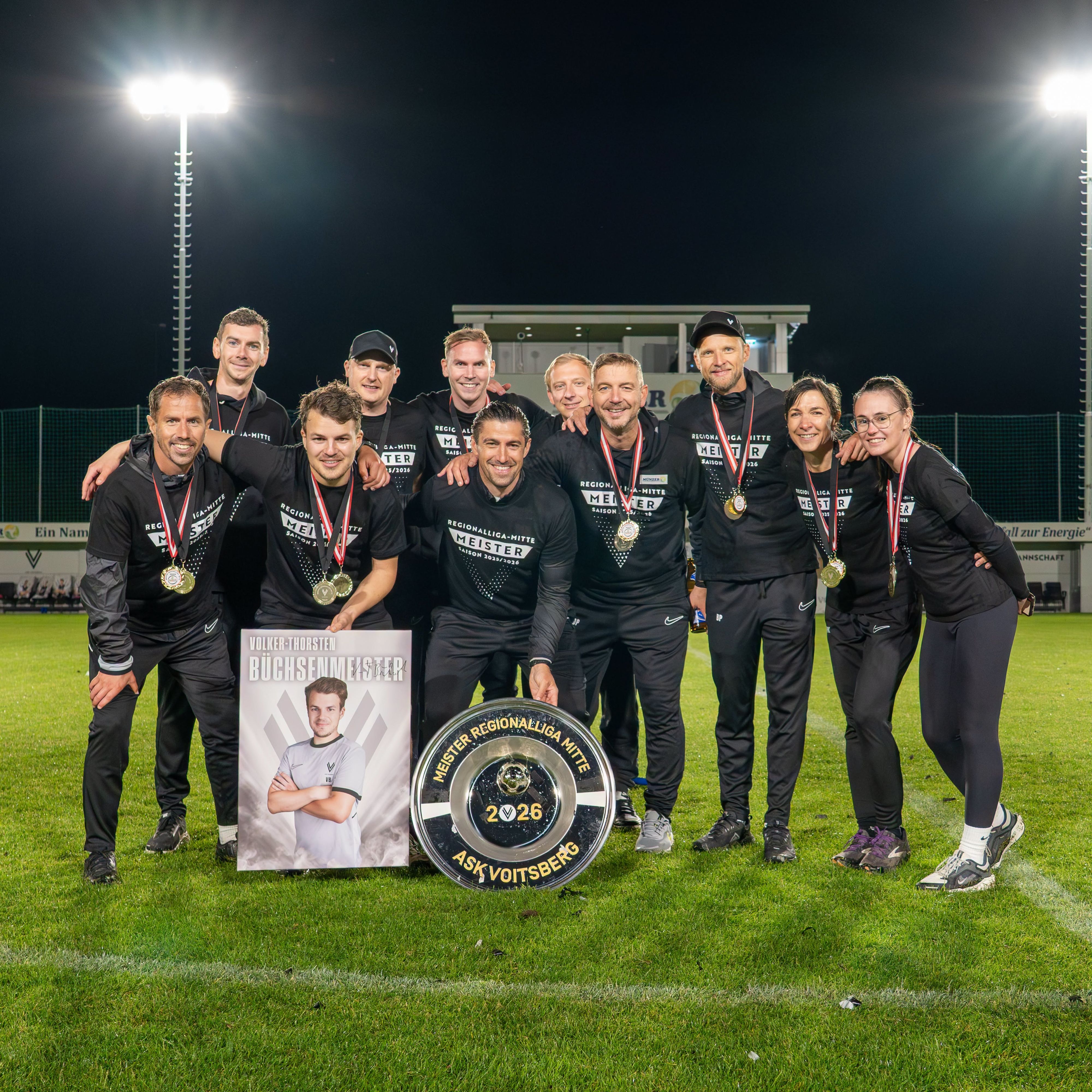 Mit dem ASK Voitsberg wurde <strong>David Preiß</strong> (4.v.re.) in der vergangenen Saison überlegen Regionalliga-Meister.