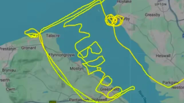 Pilot schreibt "Mir ist langweilig" an den Himmel