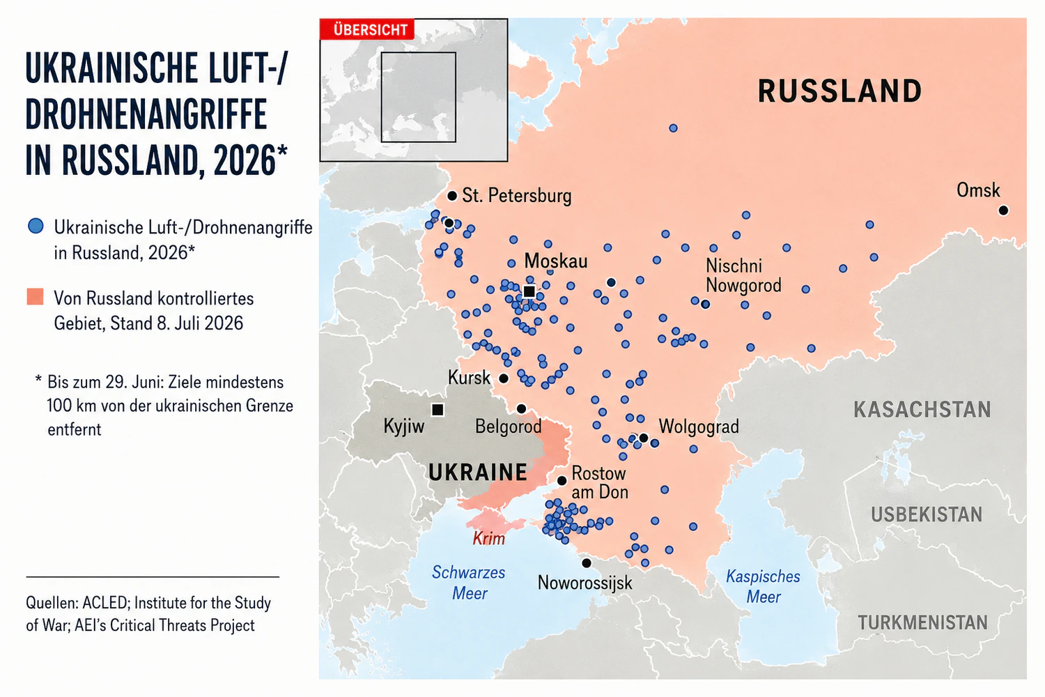 Vor allem mit ihren Drohnen trägt die Ukraine den Krieg tief ins russische Hinterland