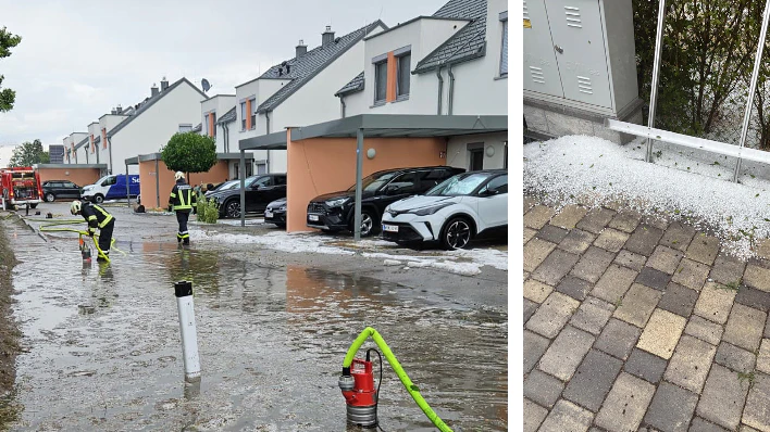 Die Unwetter in Wr. Neustadt hielten die Feuerwehren am Dienstag im Dauereinsatz.
