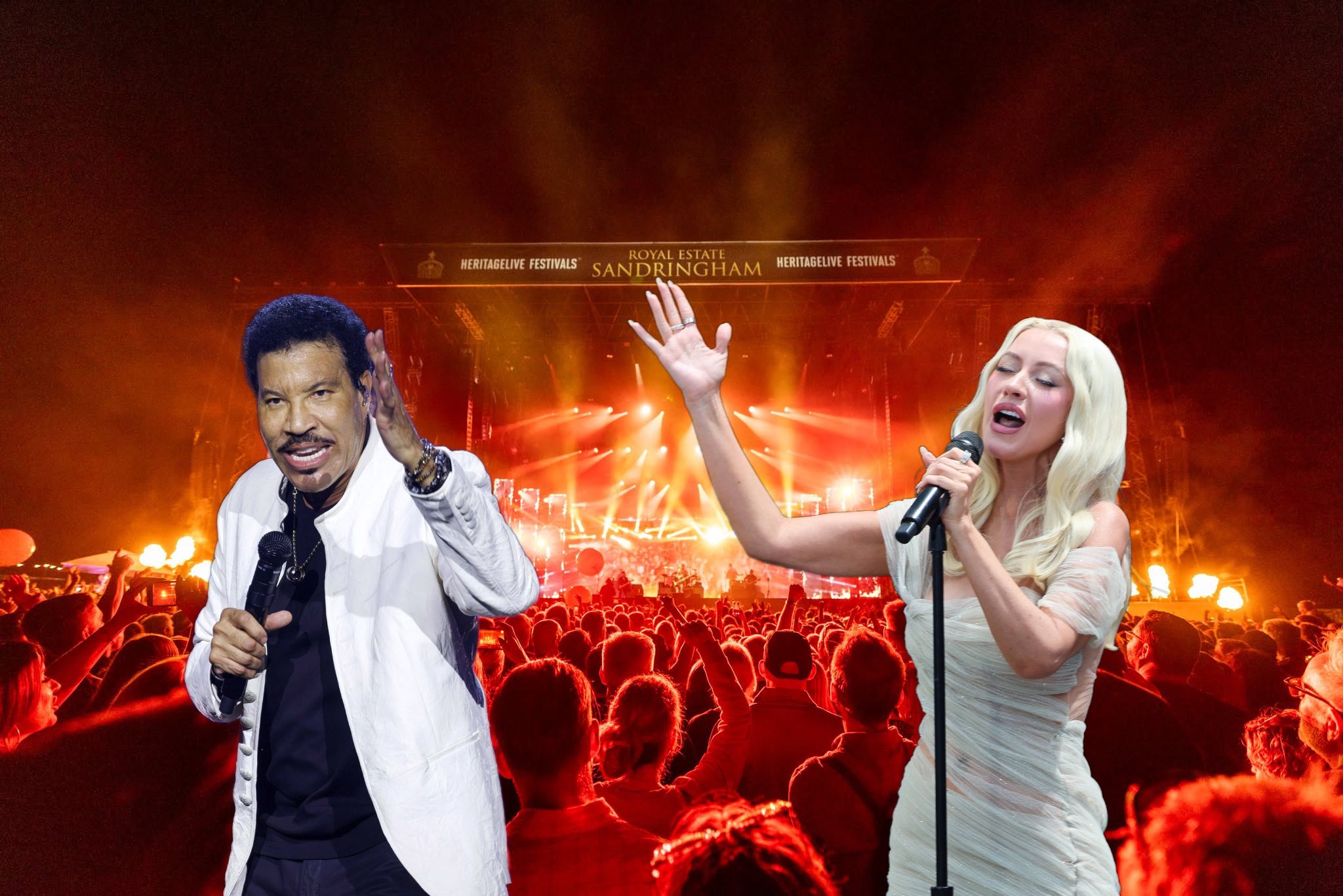 Lionel Richie, Christina Aguilera (v.l.) und viele weitere Top-Stars kommen nicht zum heritageLive-Festival.