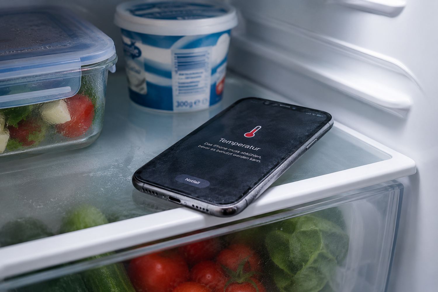 Ein überhitztes Smartphone braucht Abkühlung – aber bitte nicht im Kühlschrank.