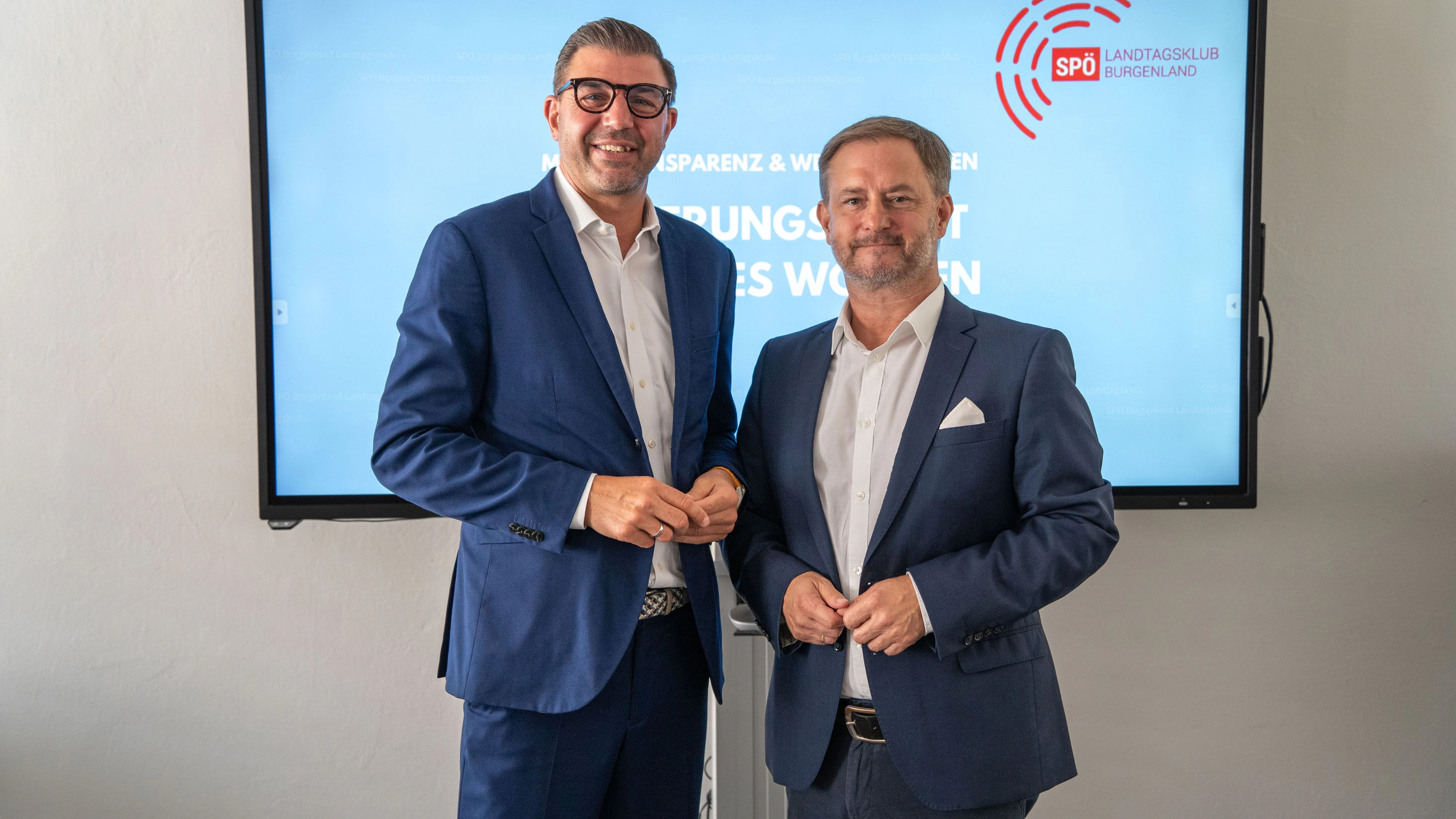 Burgenlands SPÖ-Klubobmann Roland Fürst (rechts) und SPÖ-Bundesrat Martin Peterl (links).