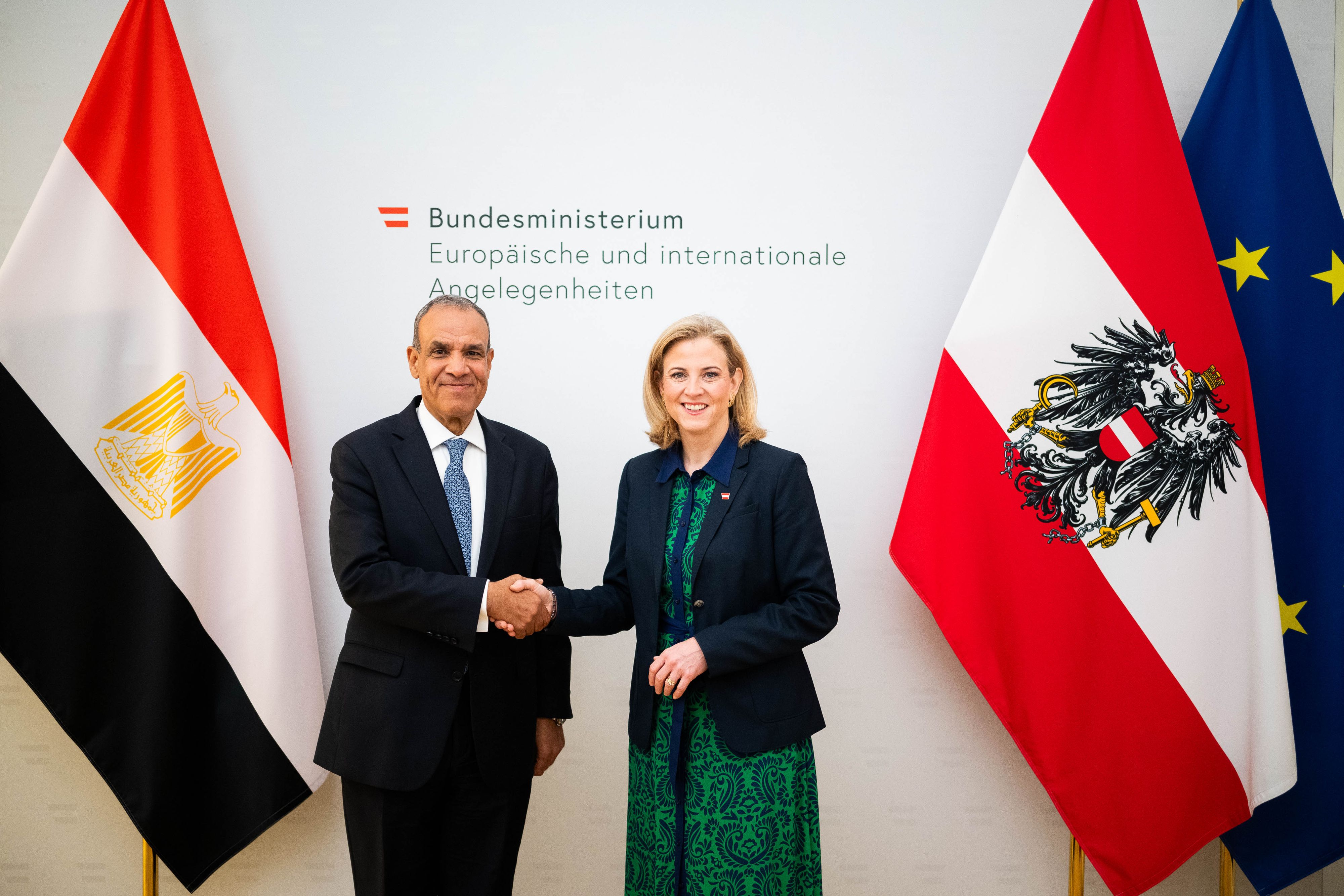 Am Mittwoch empfing Außenministerin Beate Meinl-Reisinger ihren ägyptischen Amtskollegen Badr Abdelatty in Wien.