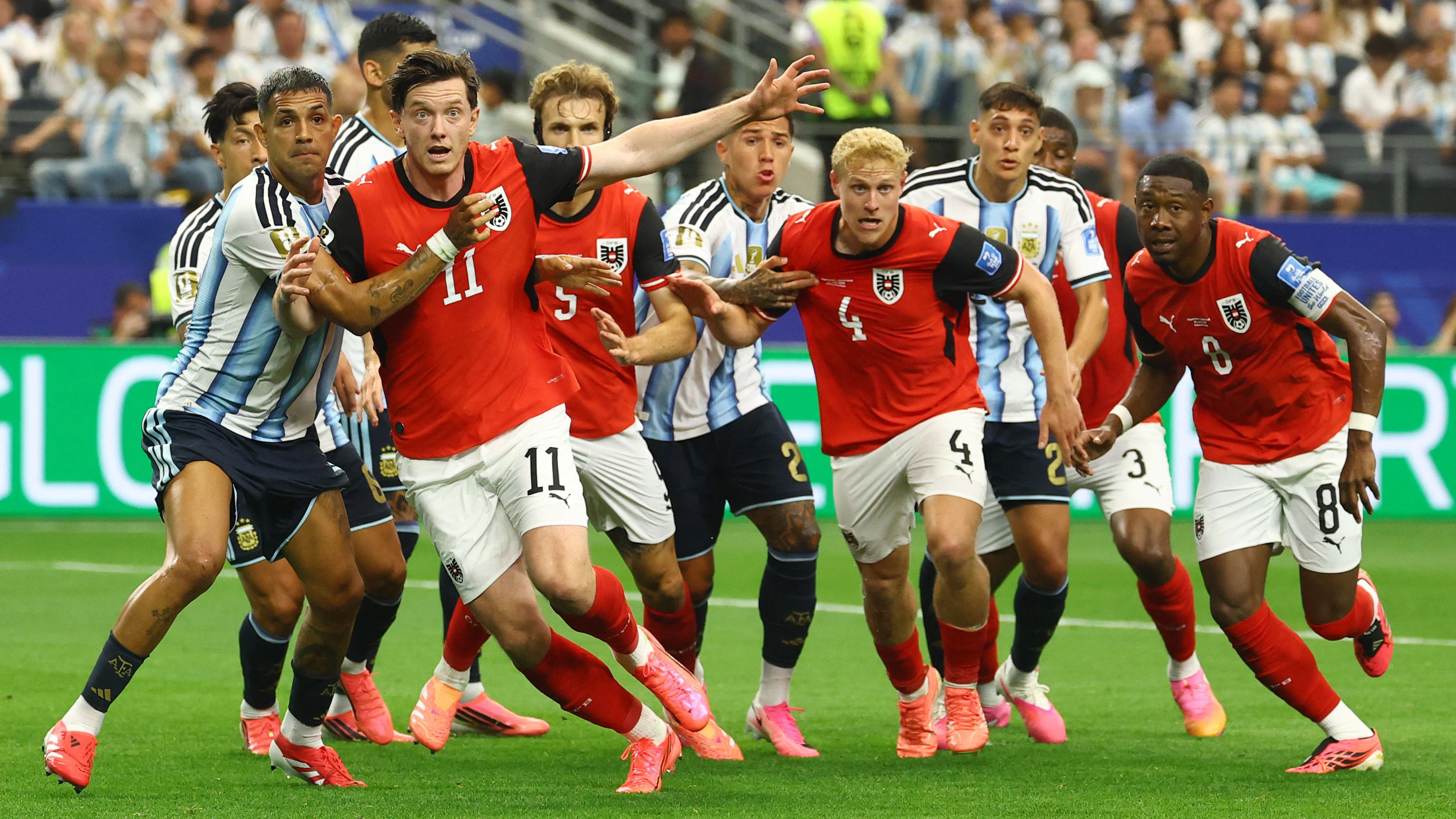 Österreichs Nationalteam im WM-Gruppenspiel gegen Argentinien.