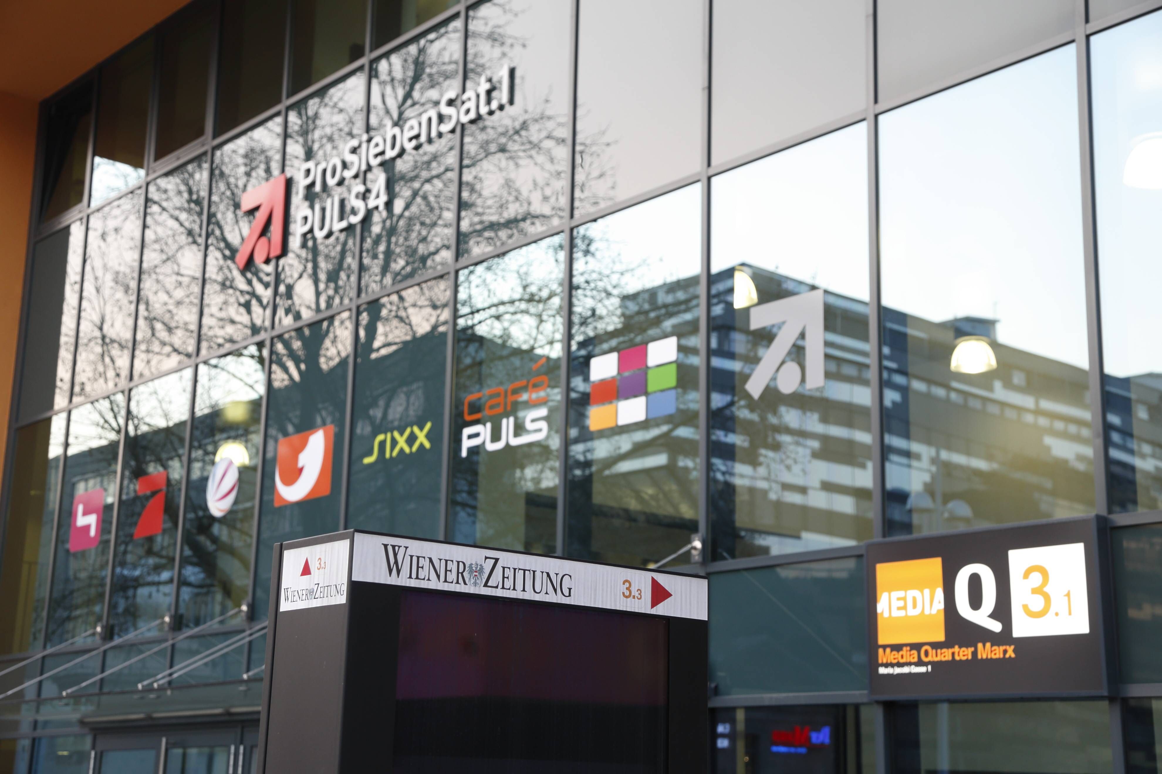 Das Wiener Media Quarter Marx MQM beheimatet die ProSiebenSat.1 Puls4 Redaktionen und Studios.
