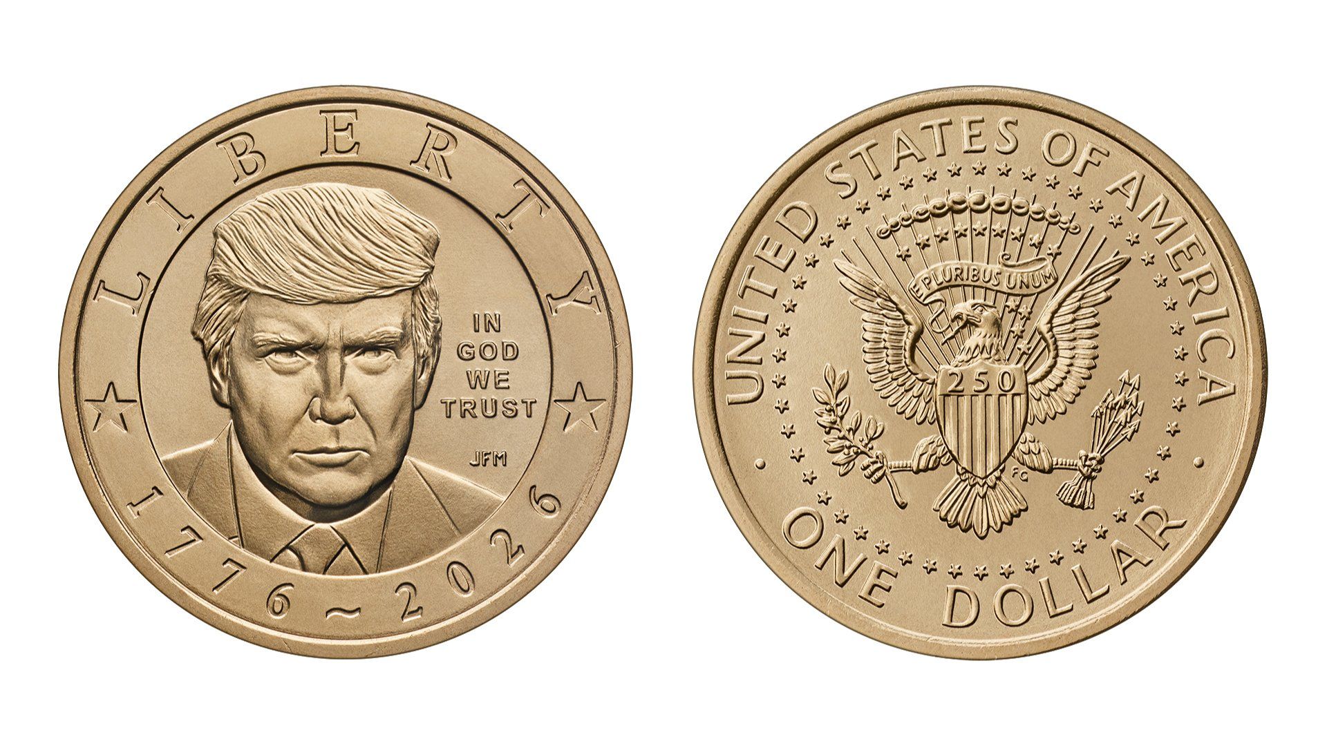 So sieht die neue 1-Dollar-Münze im Trump-Design aus