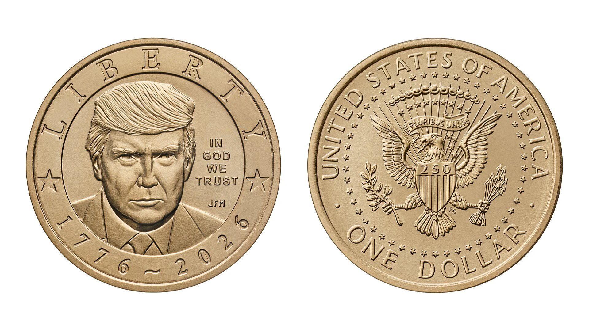 So sieht die neue 1-Dollar-Münze im Trump-Design aus