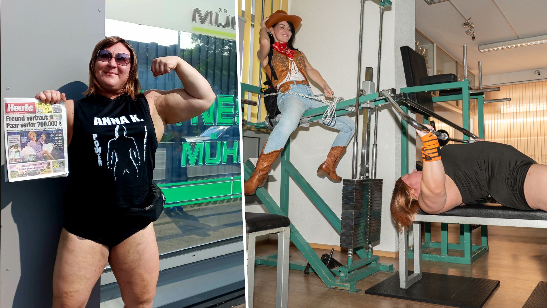 Die Bodybuilderin ist <em>
