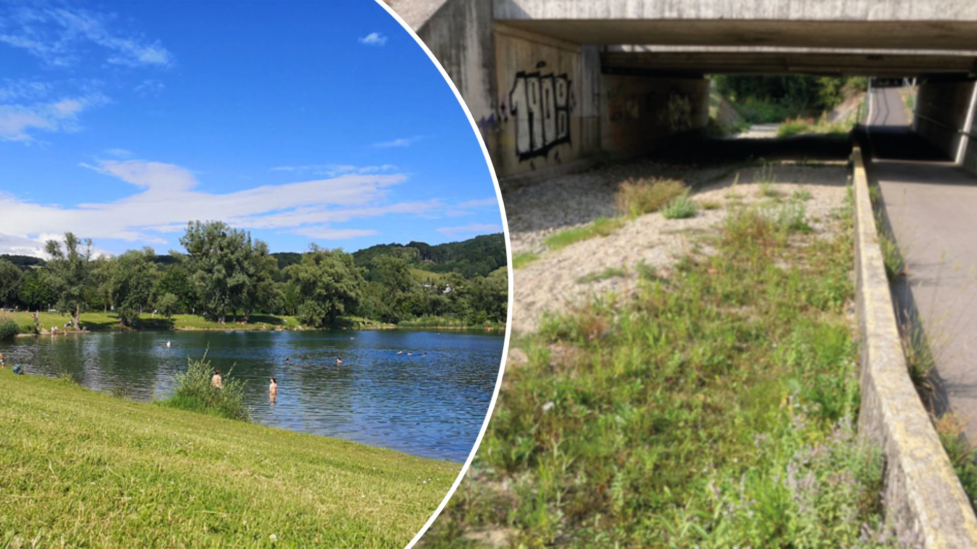 Auch Linz hat immer mehr mit der Trockenheit zu kämpfen. Mit dem fehlenden Wasser könnte man den Pleschinger See (l.) ganz oft füllen.