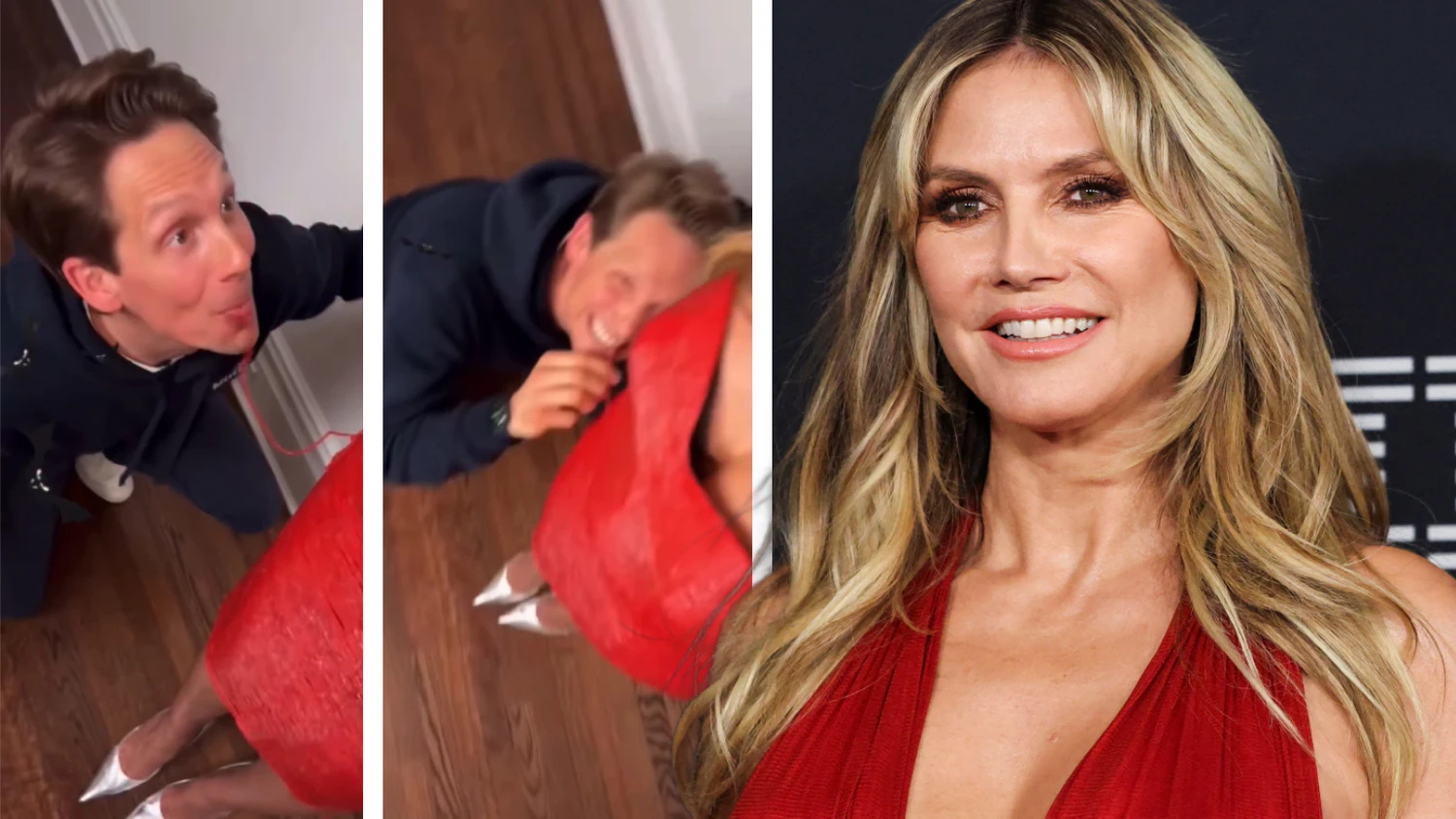 Heidi Klum trägt ein essbares Kleid zum Anbeißen.
