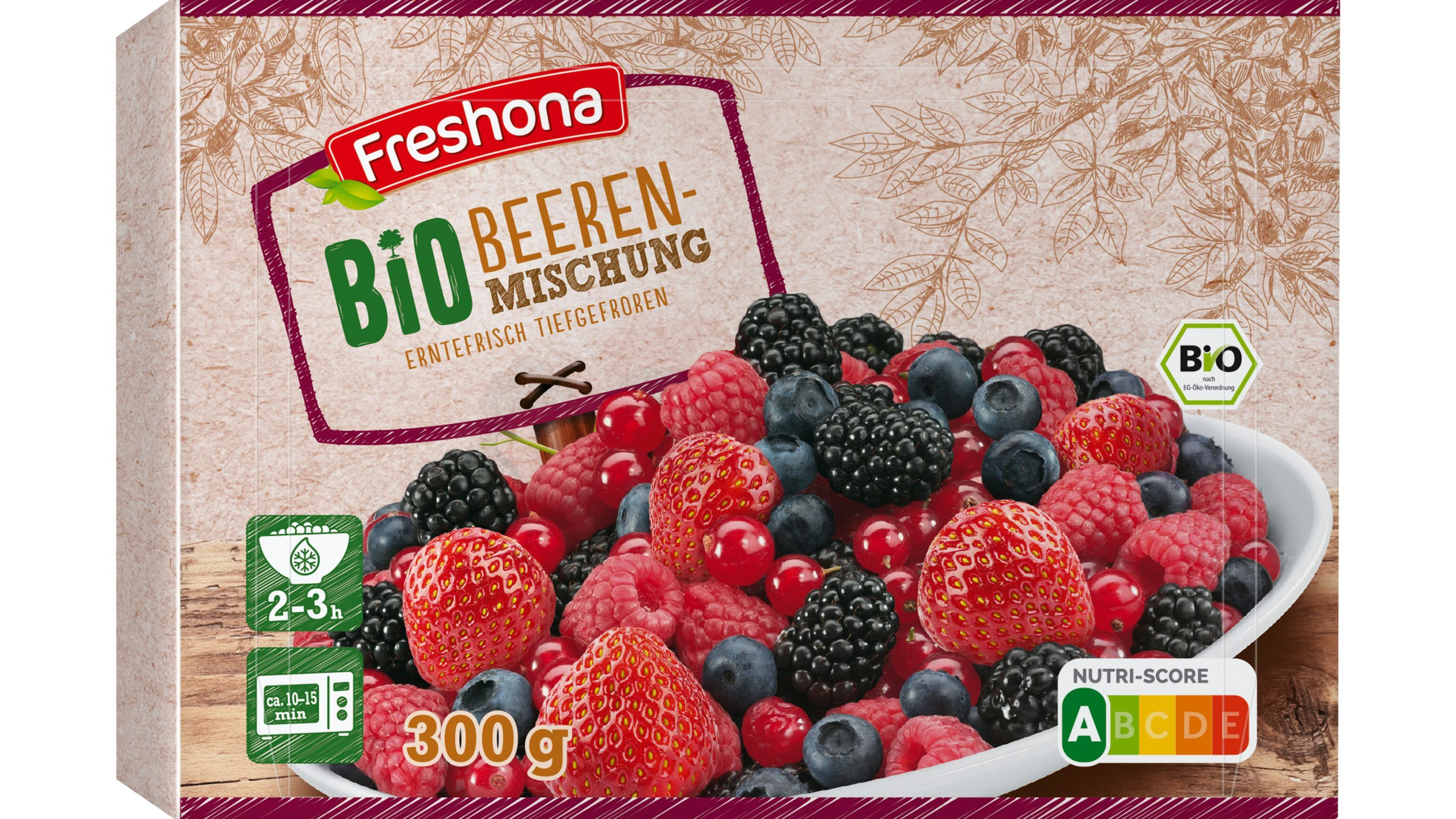Folgendes Produkt wird zurückgerufen: Freshona Bio Beerenmischung, erntefrisch tiefgefroren, 300g
