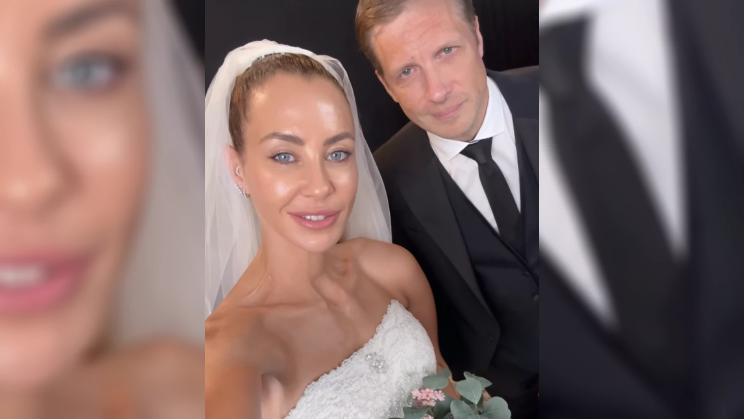 Oliver Pocher und seine Ex Sandy präsentieren sich im Brautpaar-Look.