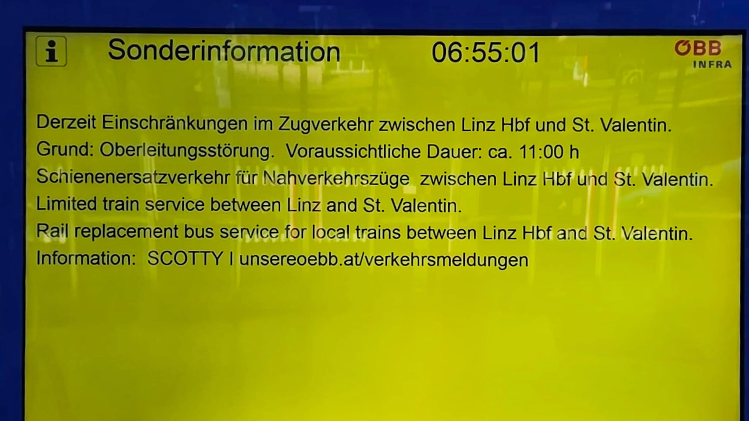 Reisende sollen sich vor Fahrtantritt über ihre Verbindung informieren.