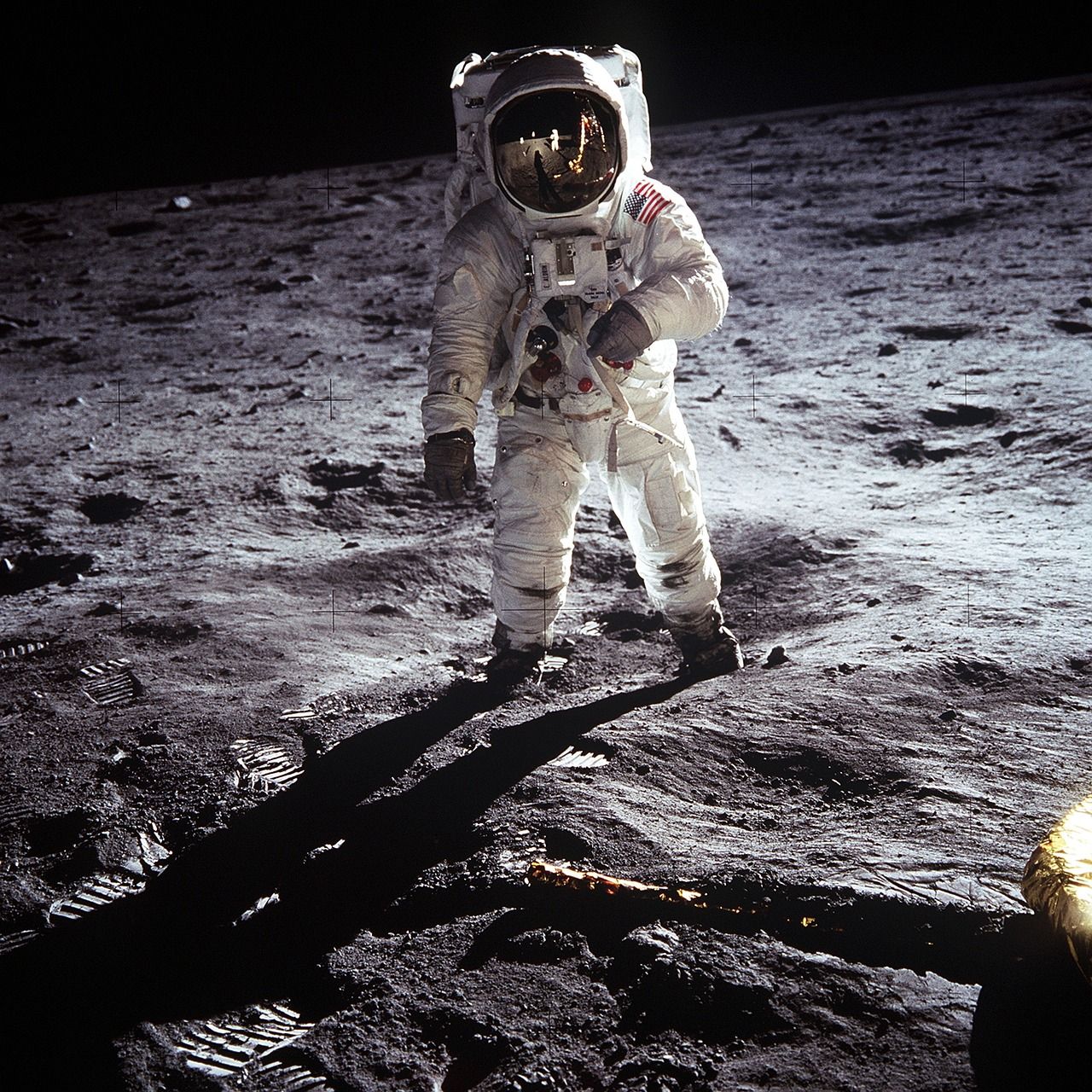 Astronaut bei der Apollo-11 Mondlandung