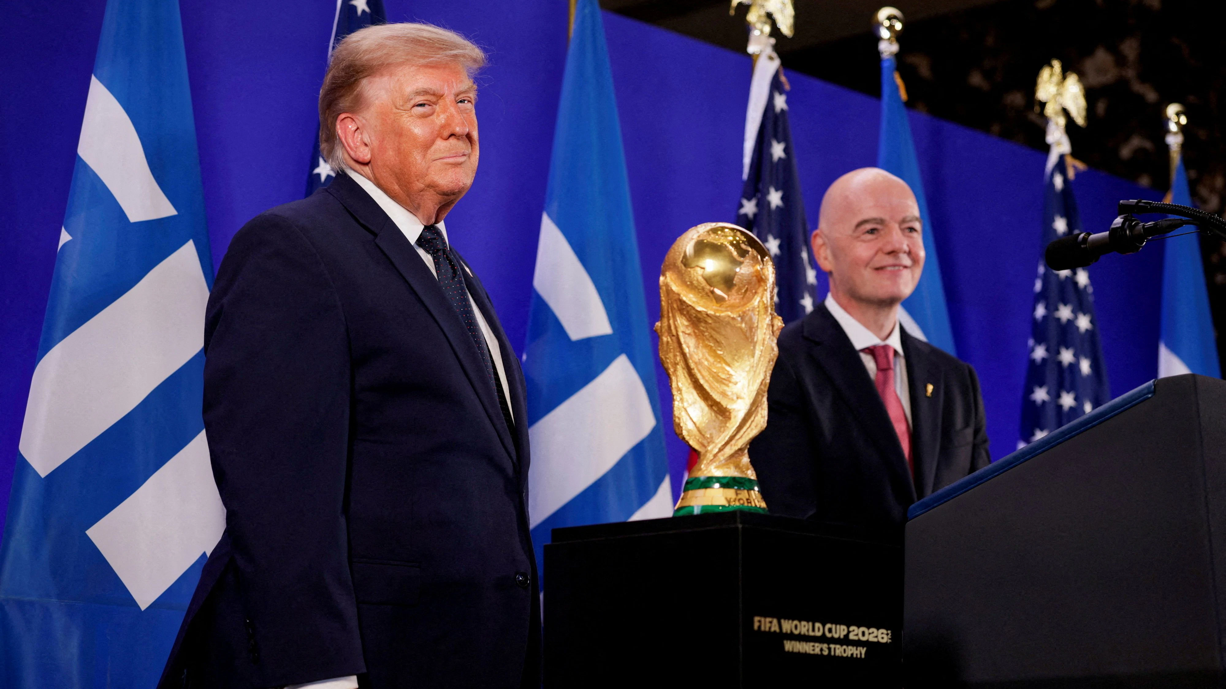 US-Präsident Donald Trump lobt FIFA-Boss Gianni Infantino. 