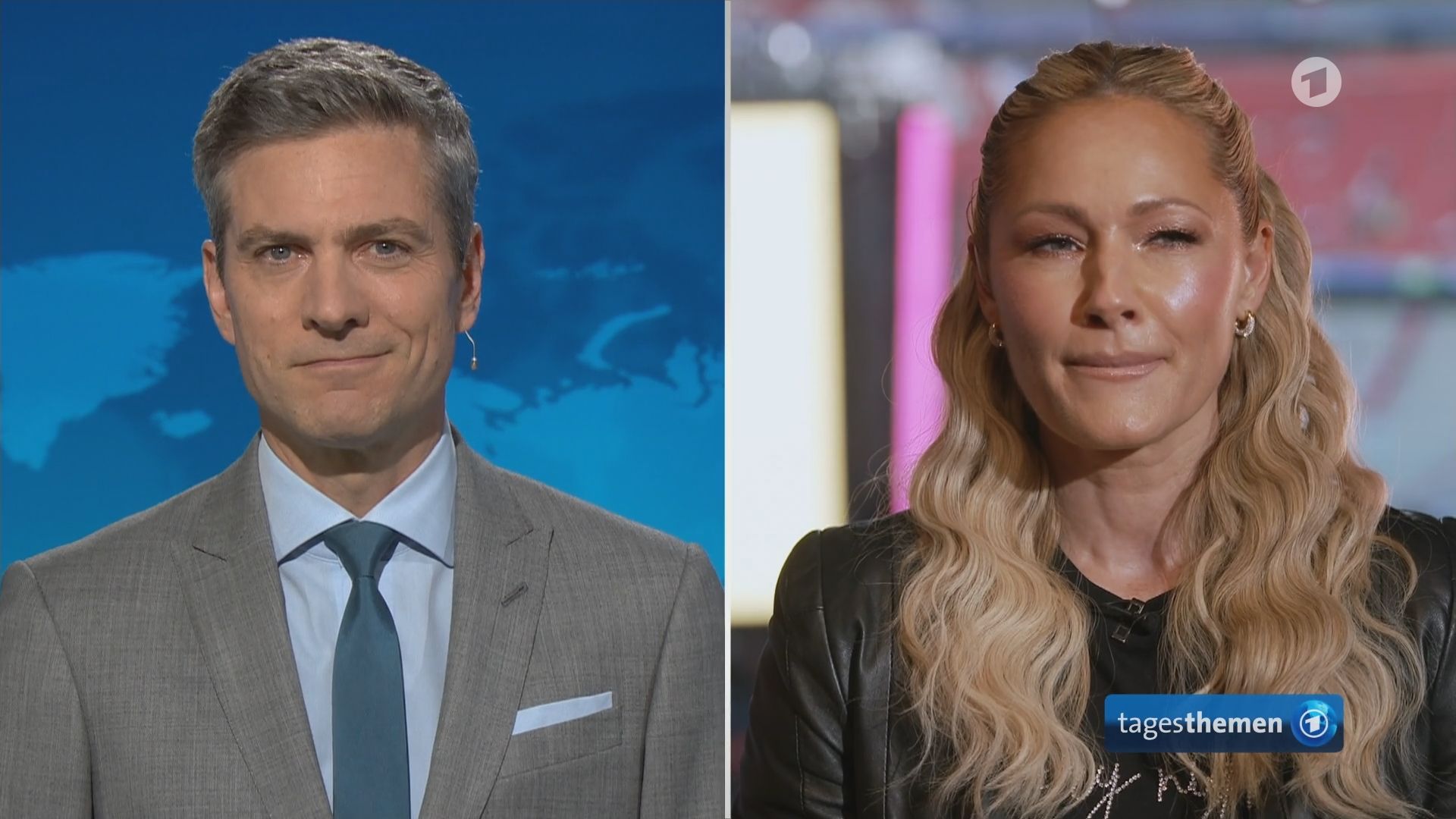 Helene Fischer bei den Tagesthemen.
