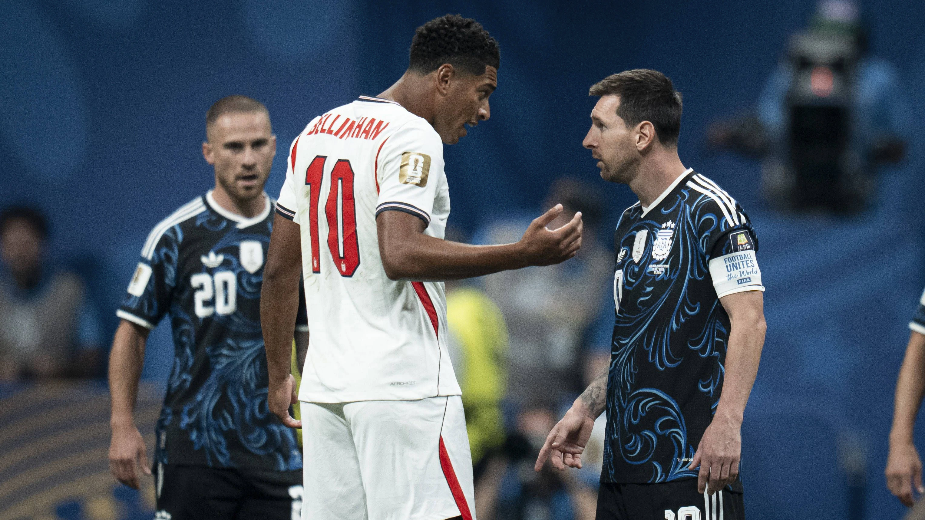 England-Star Jude Bellingham spielte gegen Argentinien und Star Lionel Messi. 
