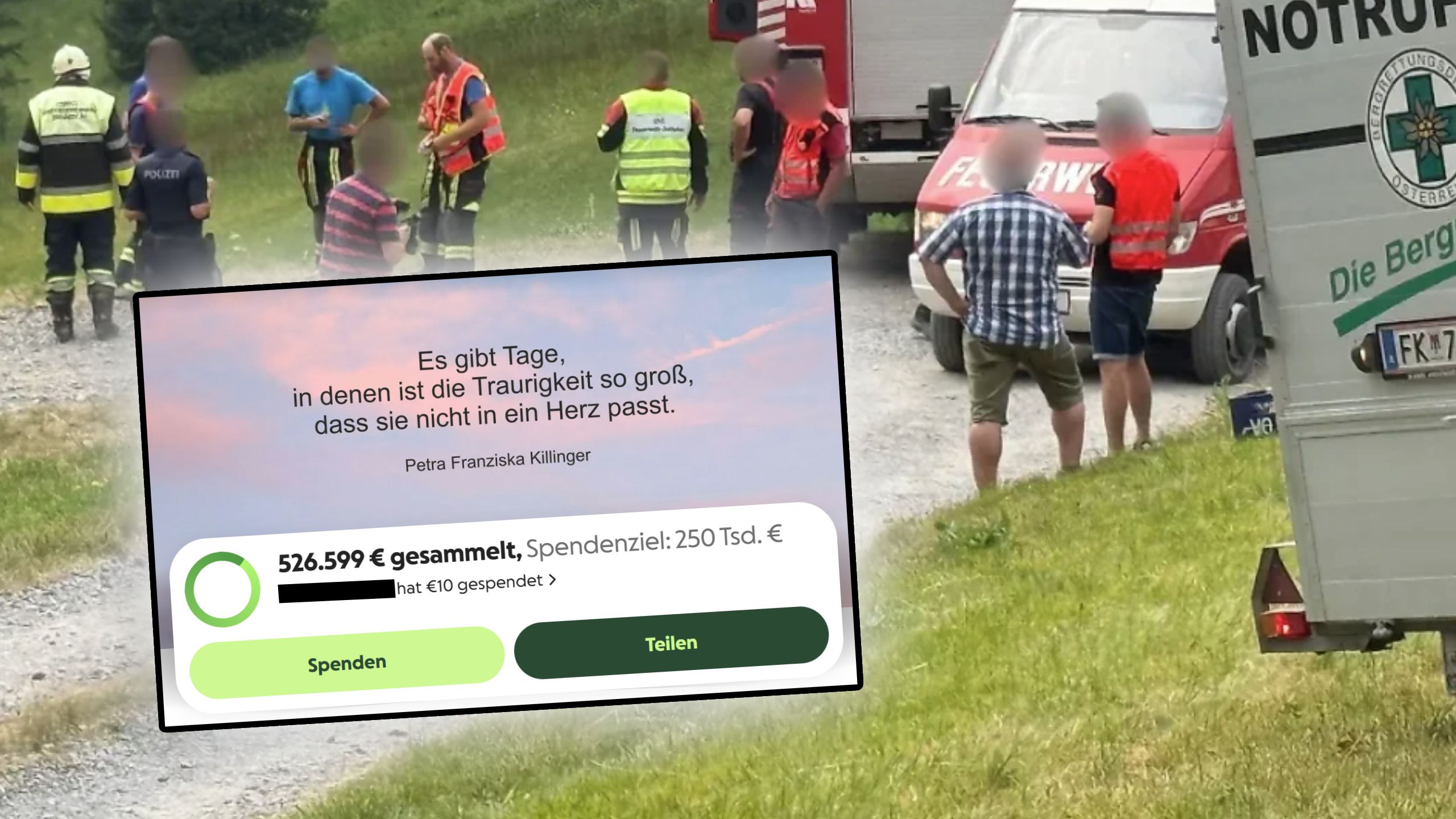 Der tragische Traktorunfall am 14. Juli kostete einem Vorarlberger und seiner sechsjährigen Tochter das Leben. Ein Spendenaufruf soll der Witwe und ihrer überlebenden Tochter (4) nun zumindest die finanziellen Ängste nach diesem Unglück nehmen. Die Welle der Anteilnahme ist riesig.