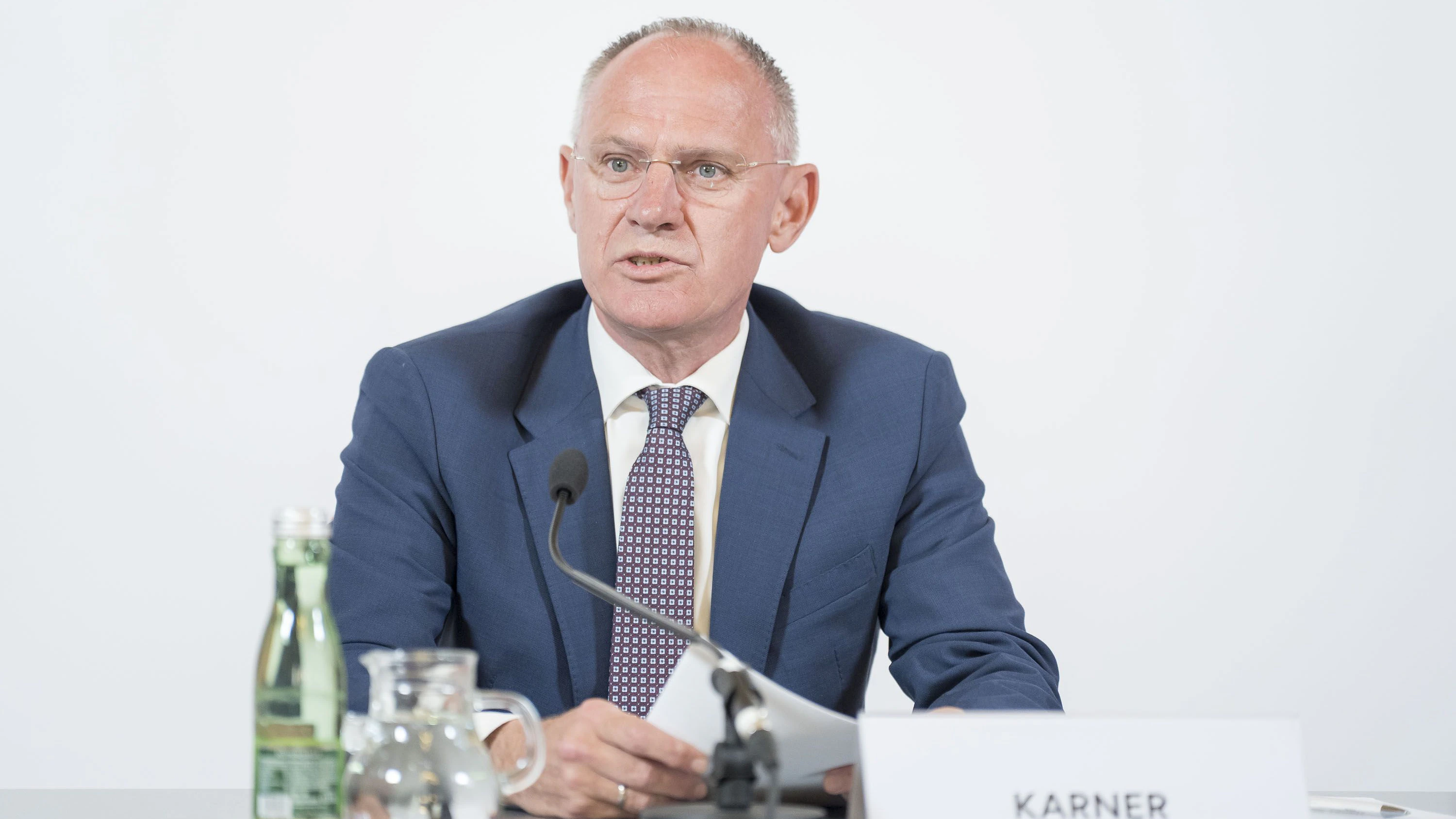 PK im Innenministerium nach dem ESC mit Dieter Csefan, Jörg Leichtfried, Gerhard Karner, Ingrid Thurnher und Michael Takacs, 20260518 Foto: Helmut Graf/Tageszeitung Heute