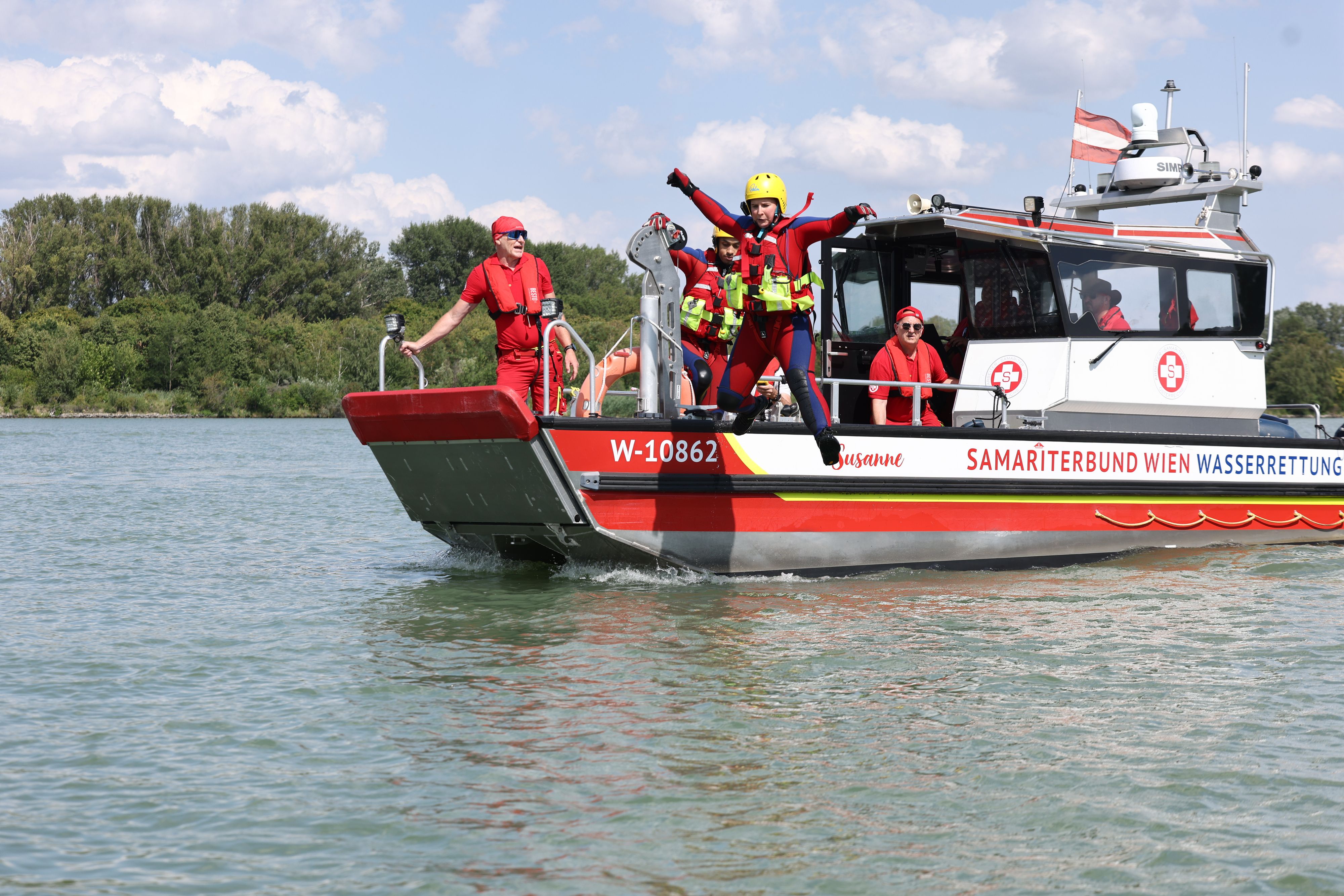 Droht jemand zu ertrinken, ist die Wasserrettung des Wiener Samariterbundes im Einsatz. <em>