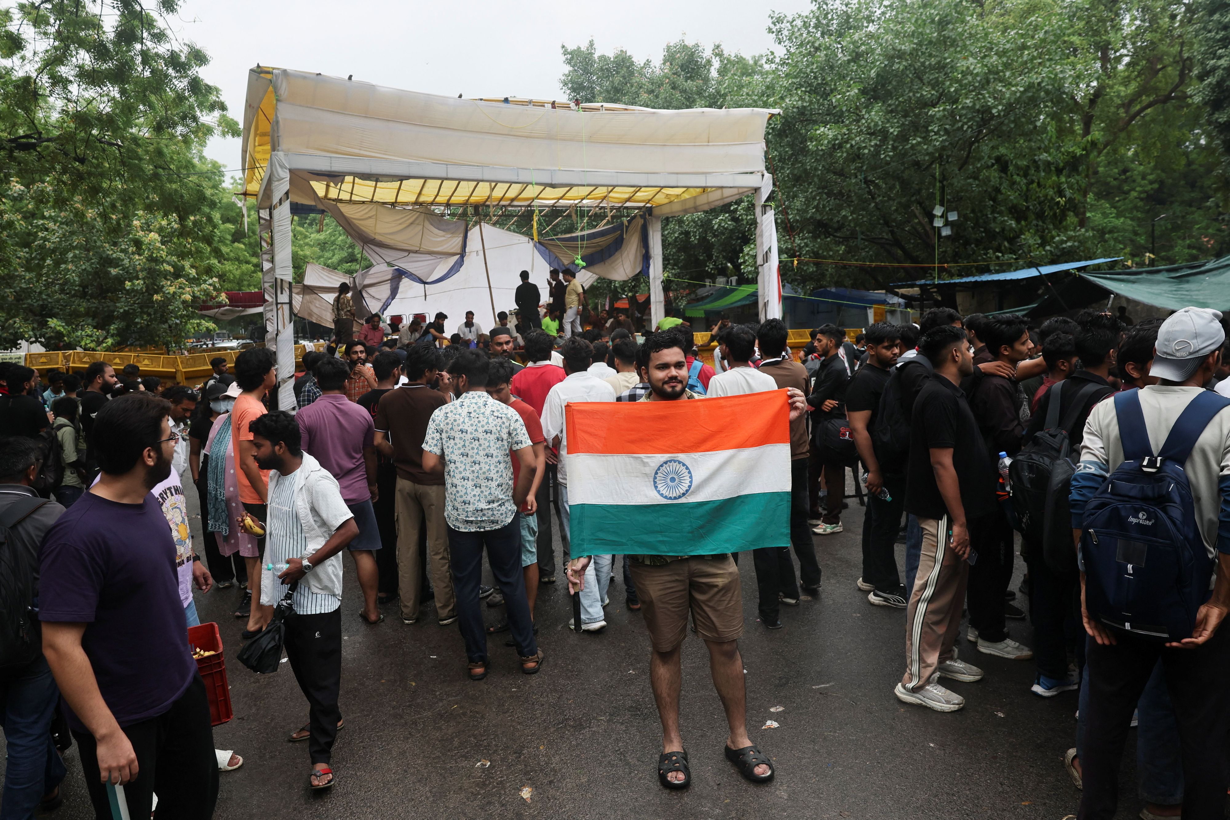 Proteste auf dem Jantar Mantar in Neu Delhi.
