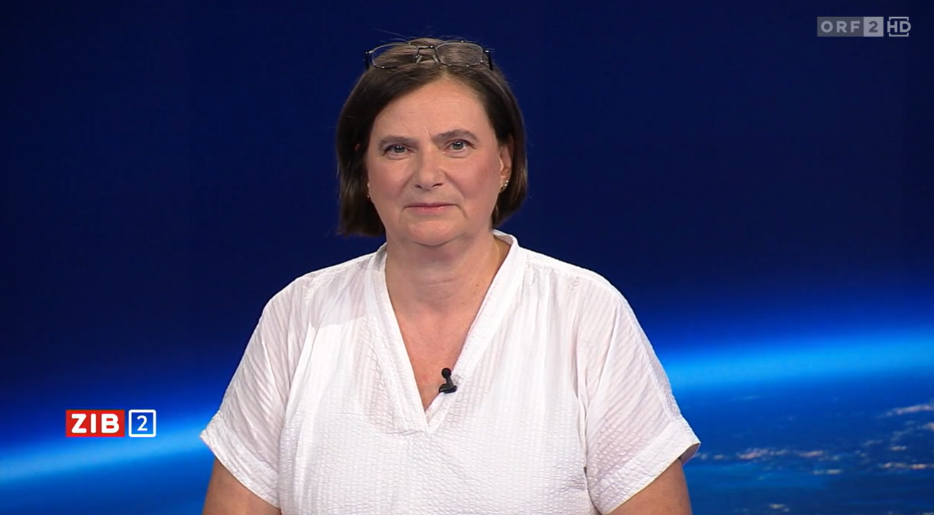 Gewerkschafterin Angela Pfister am Donnerstagabend in der ZiB-2. 