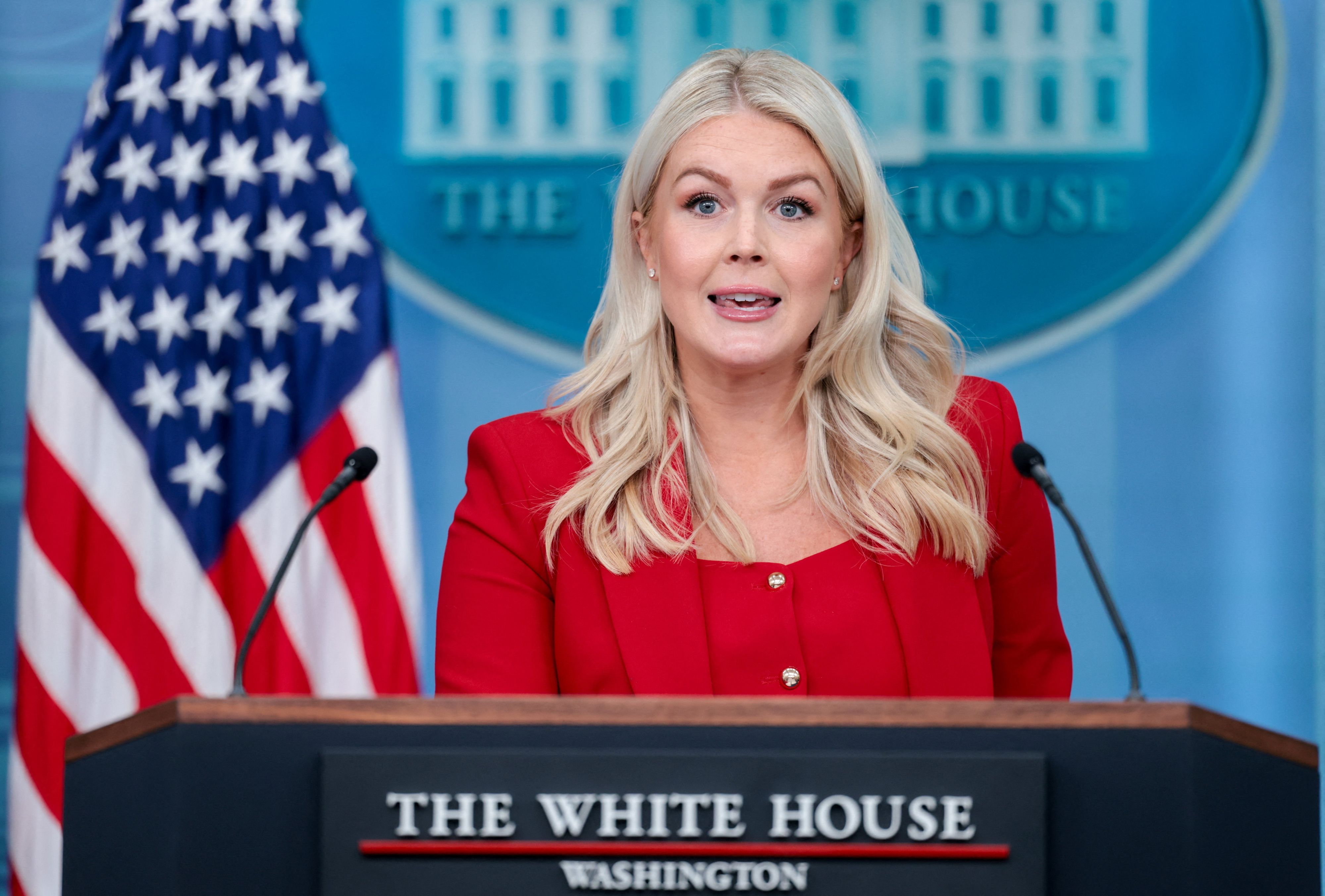 Die Sprecherin des Weißen Hauses, Karoline Leavitt, deutete neue US-Zölle für internationale Handelspartner an. 