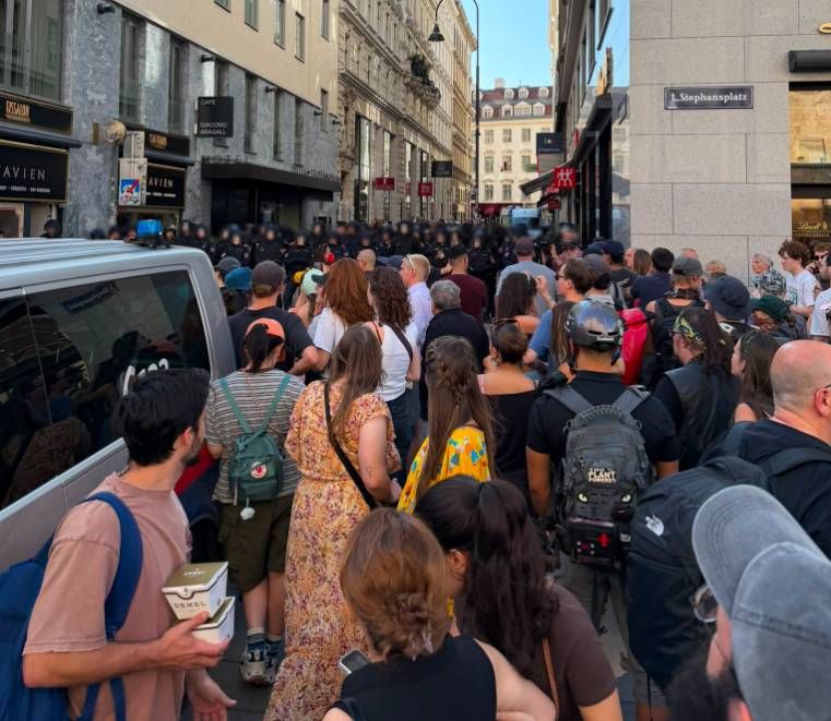 In der Wiener Innenstadt kam es am Samstagnachmittag zu einer Demonstration des Bündnis 