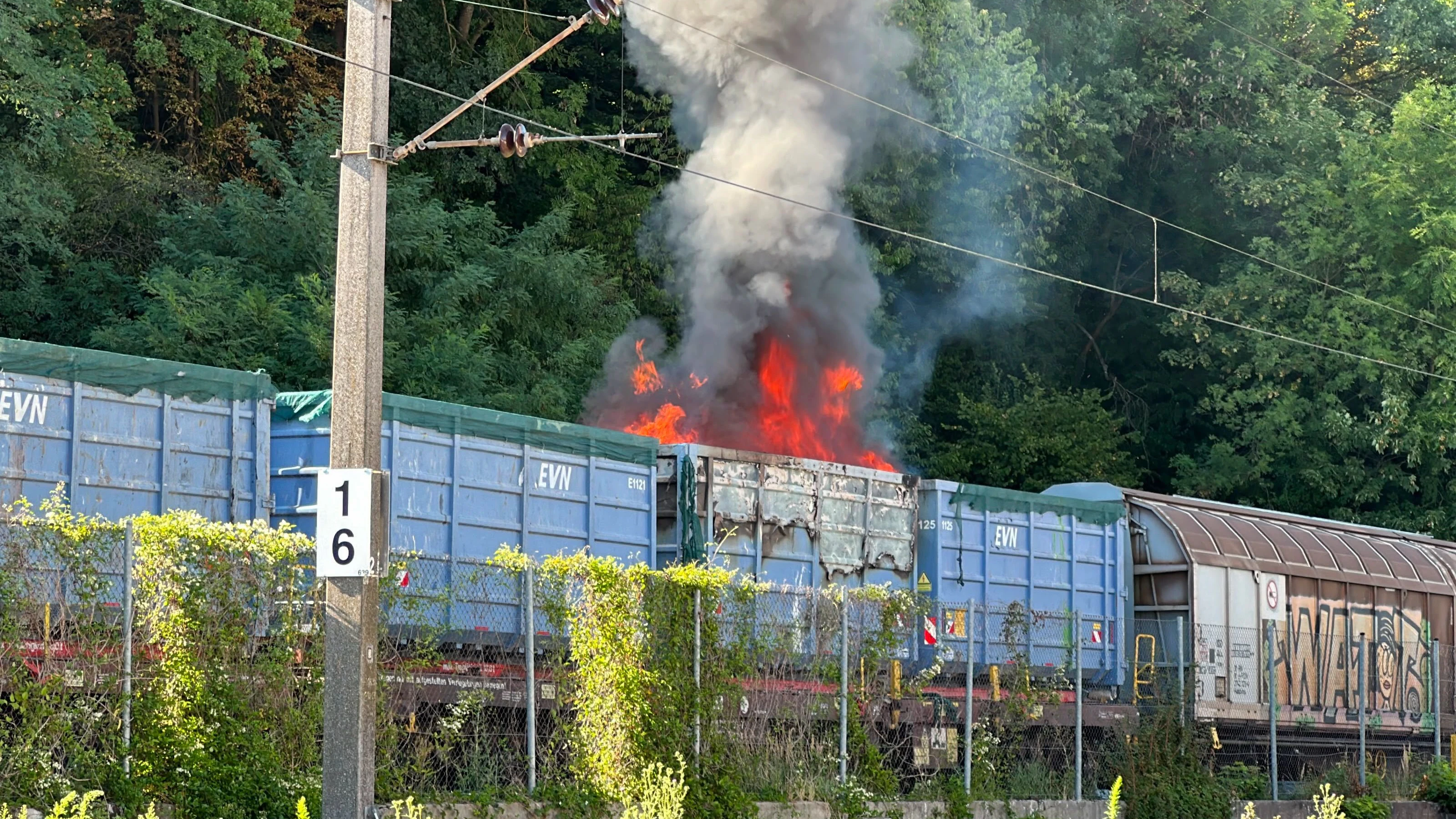 Heute.at - Zug-Waggon brannte in St. Pölten lichterloh