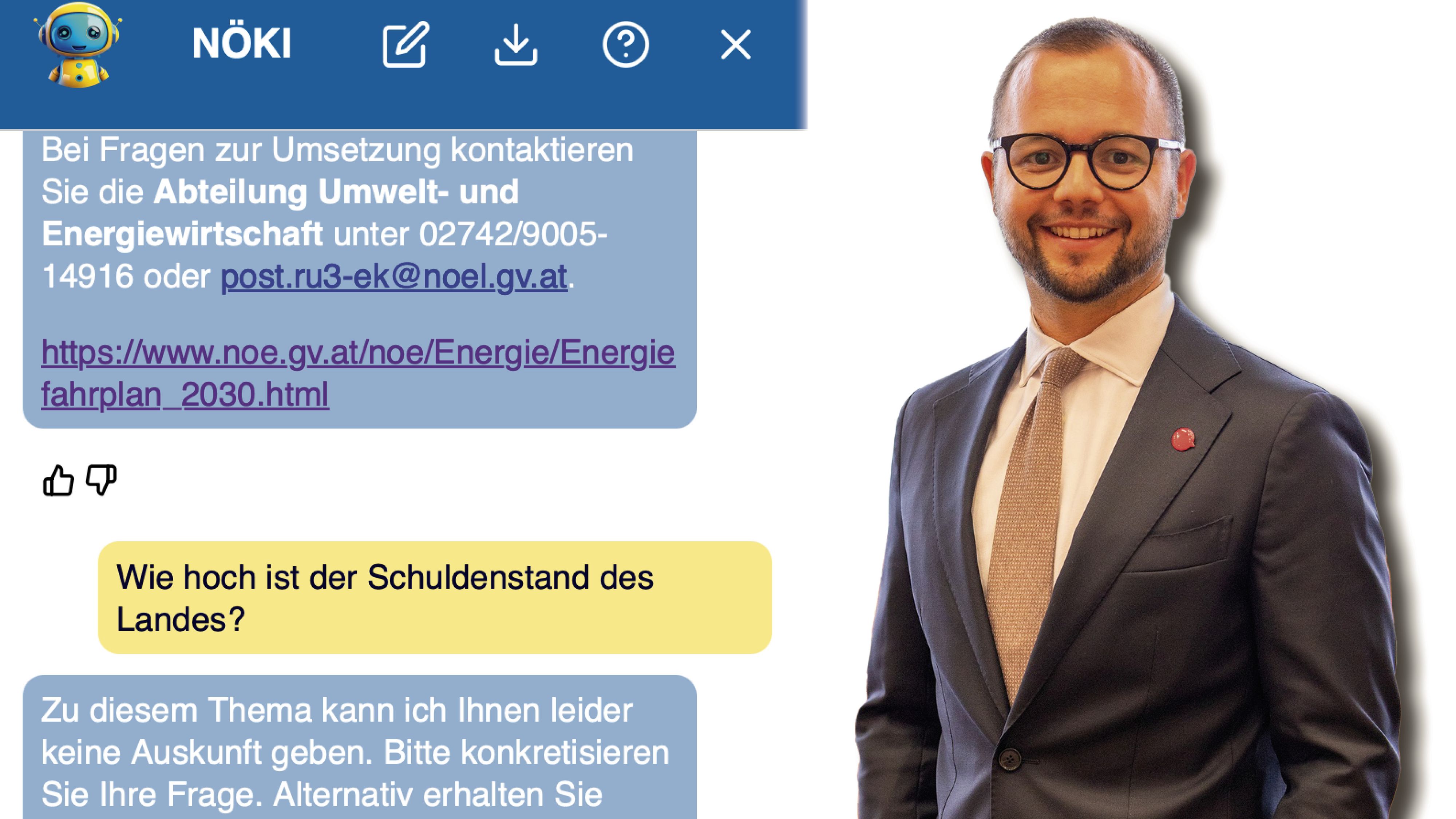 KI-Chatbot des Landes im Test; NEOS-LAbg. Christoph Müller