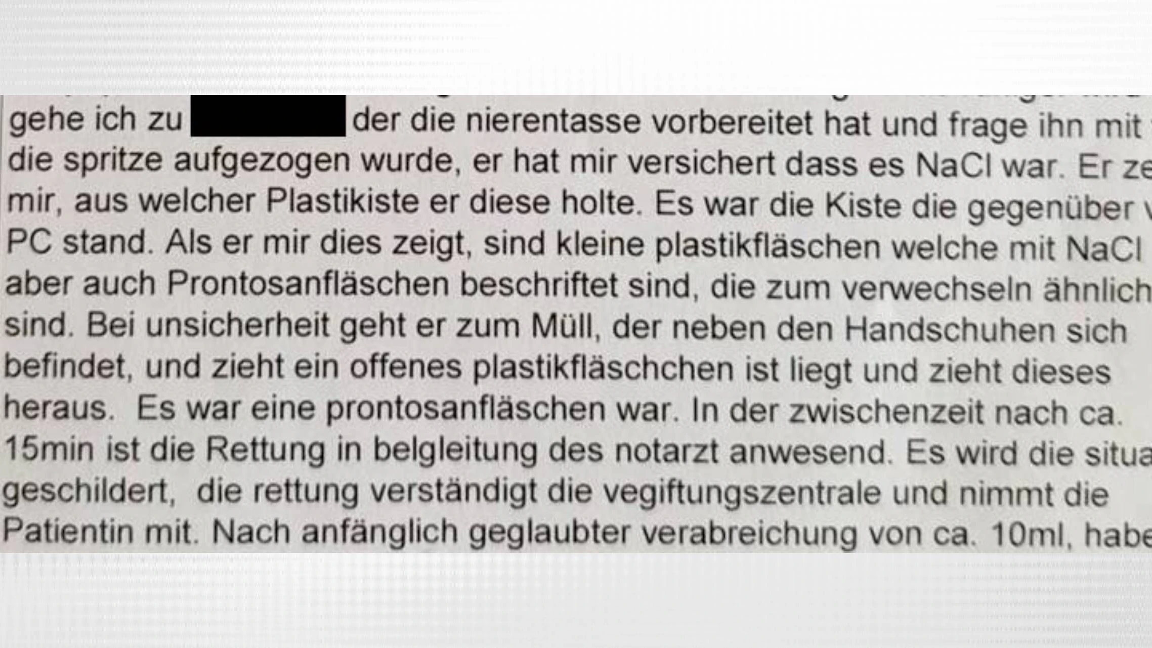 In der internen Dokumentation wird die Verwechslung geschildert.
