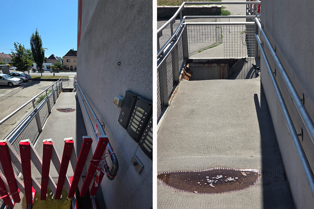 Das Loch klafft nun seit rund einem Monat in der Rampe.
