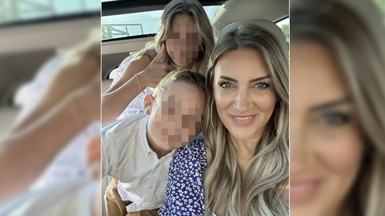 Sara Gilson (43) mit ihren beiden Kindern.