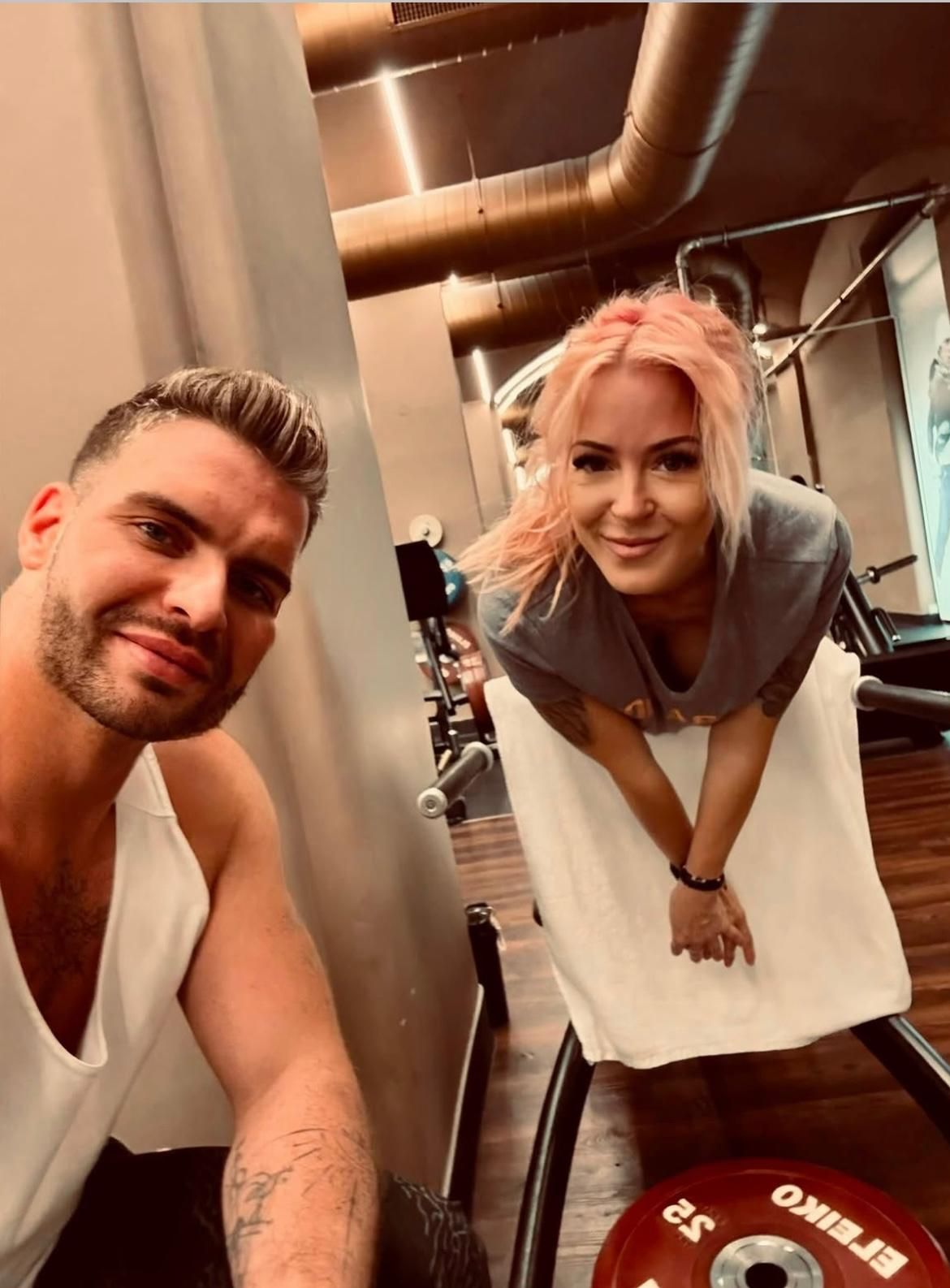 Simone Lugner mit Fitnesstrainer Ben Rapatz
