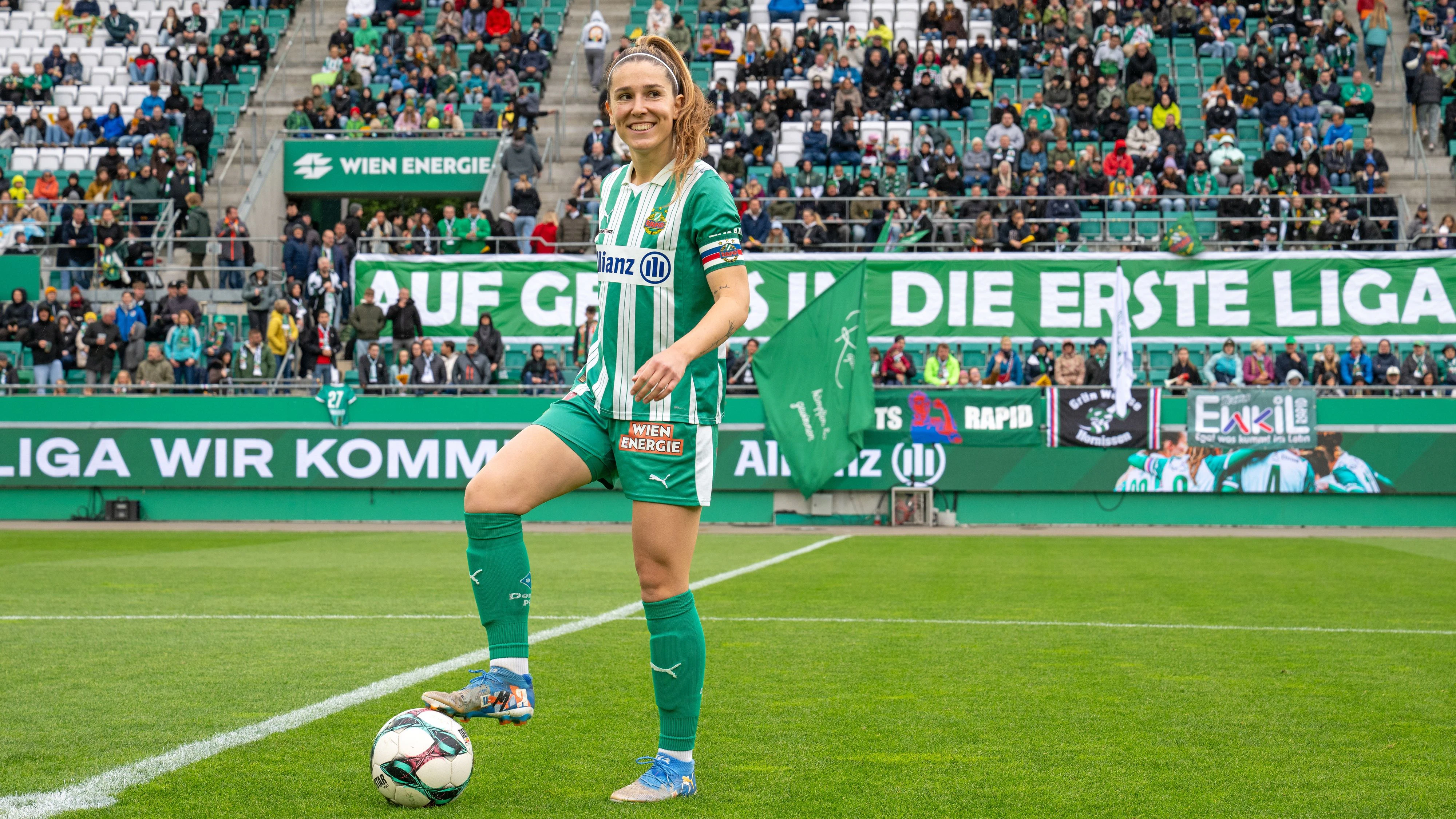 Rapid-Kapitänin Sandrina Haupt ist für die Bundesliga gerüstet.
