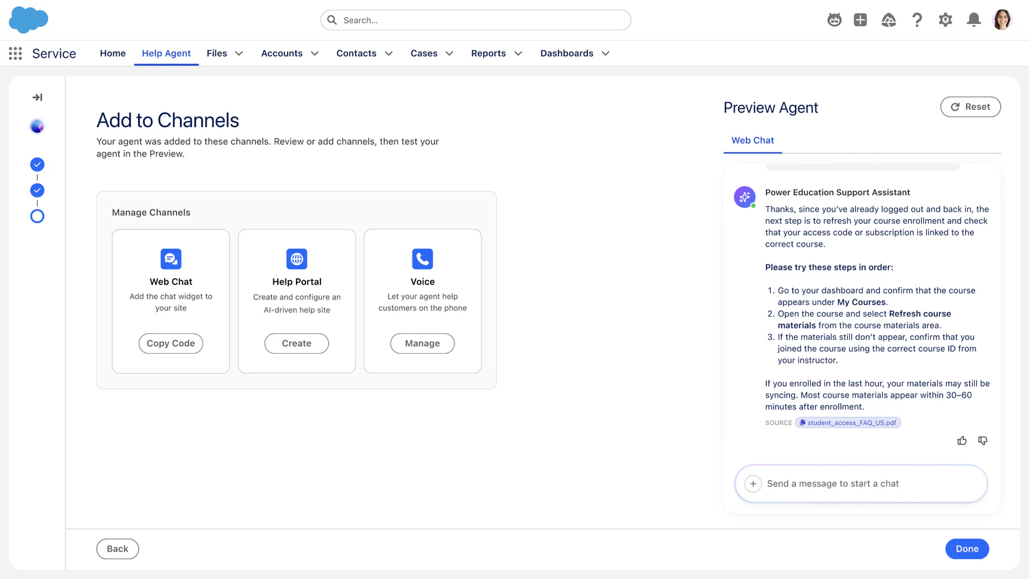 Salesforce stellt Agentforce Help Agent für den Kundenservice vor.