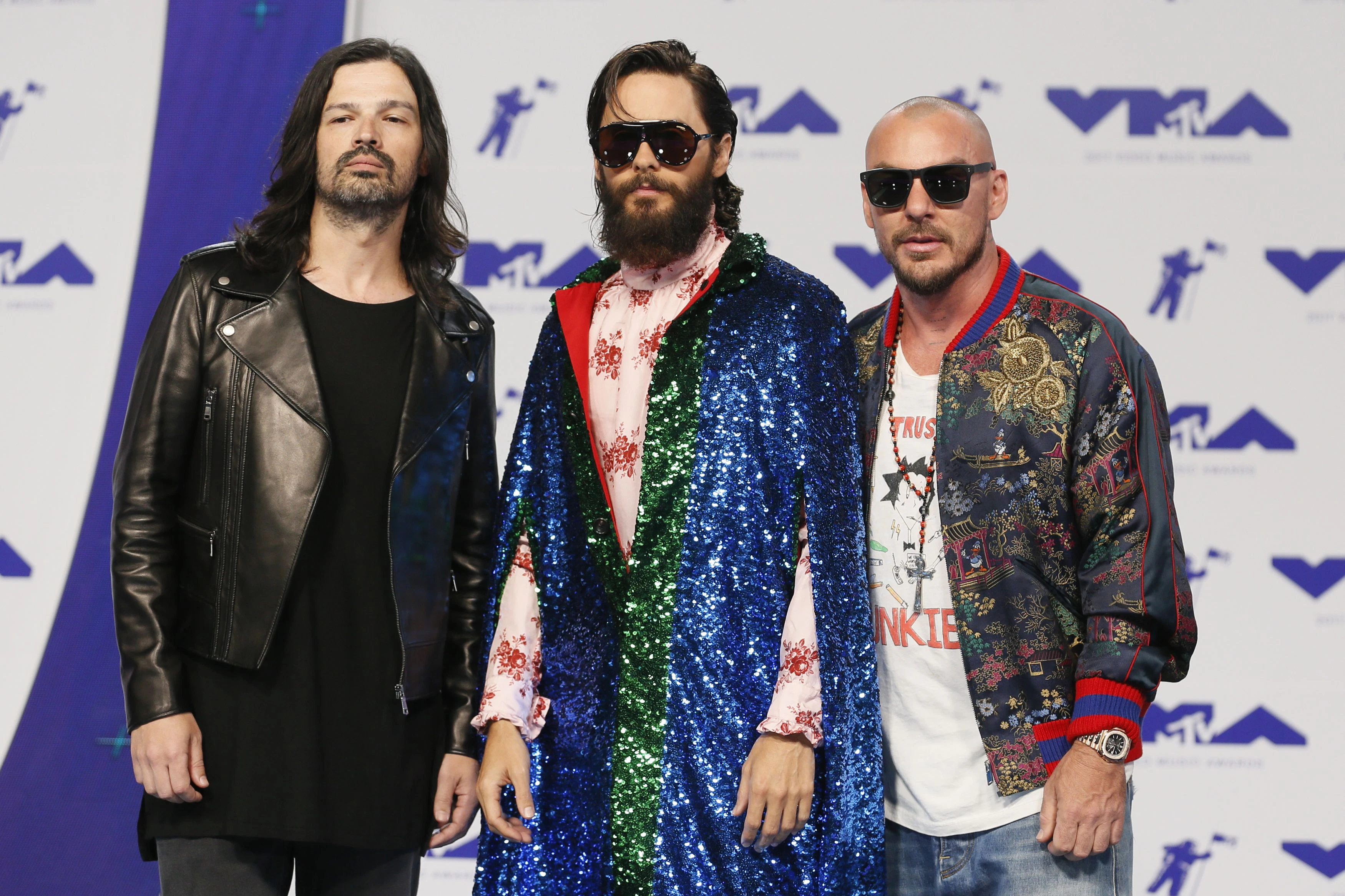 Leto (Mitte) mit seiner Band 30 Seconds To Mars bei den MTV Video Music Awards 2017