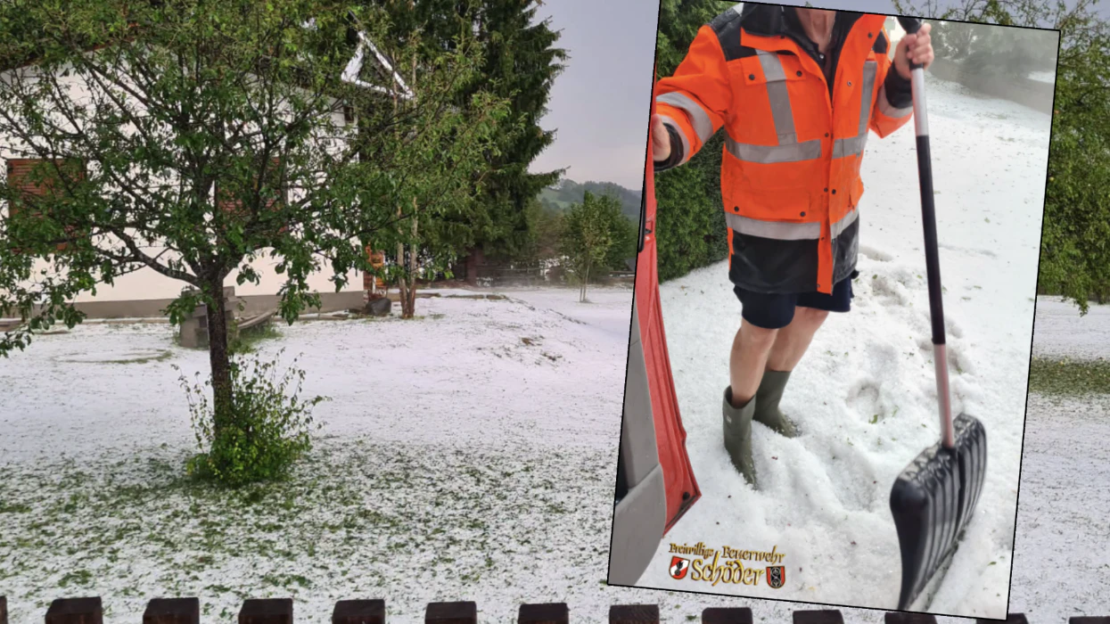 Heute.at - Bis zu 20 Zentimeter Hagel – Ort wurde komplett weiß