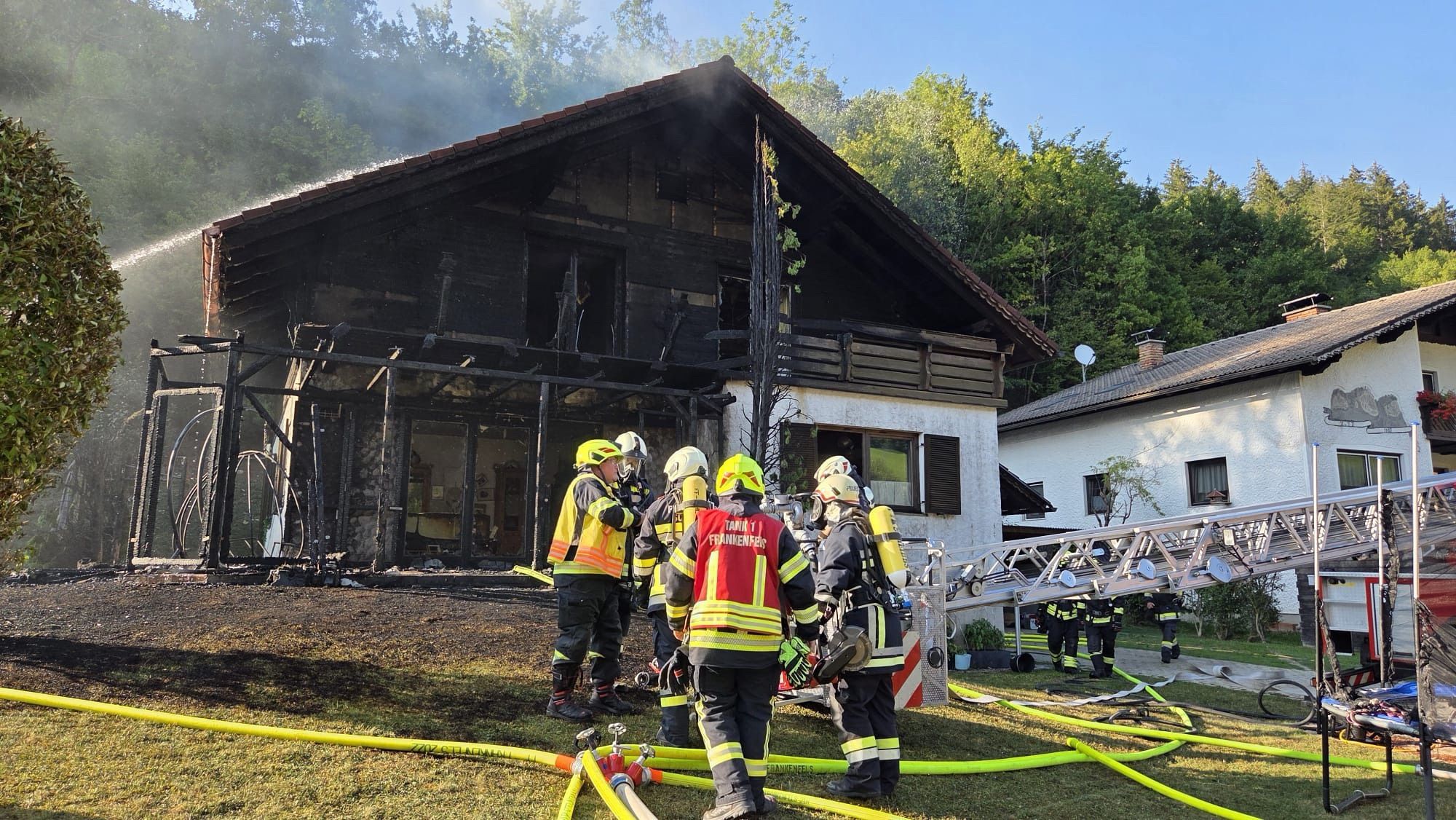 Am Mittwoch brannte ein Einfamilienhaus in Frankenfels.
